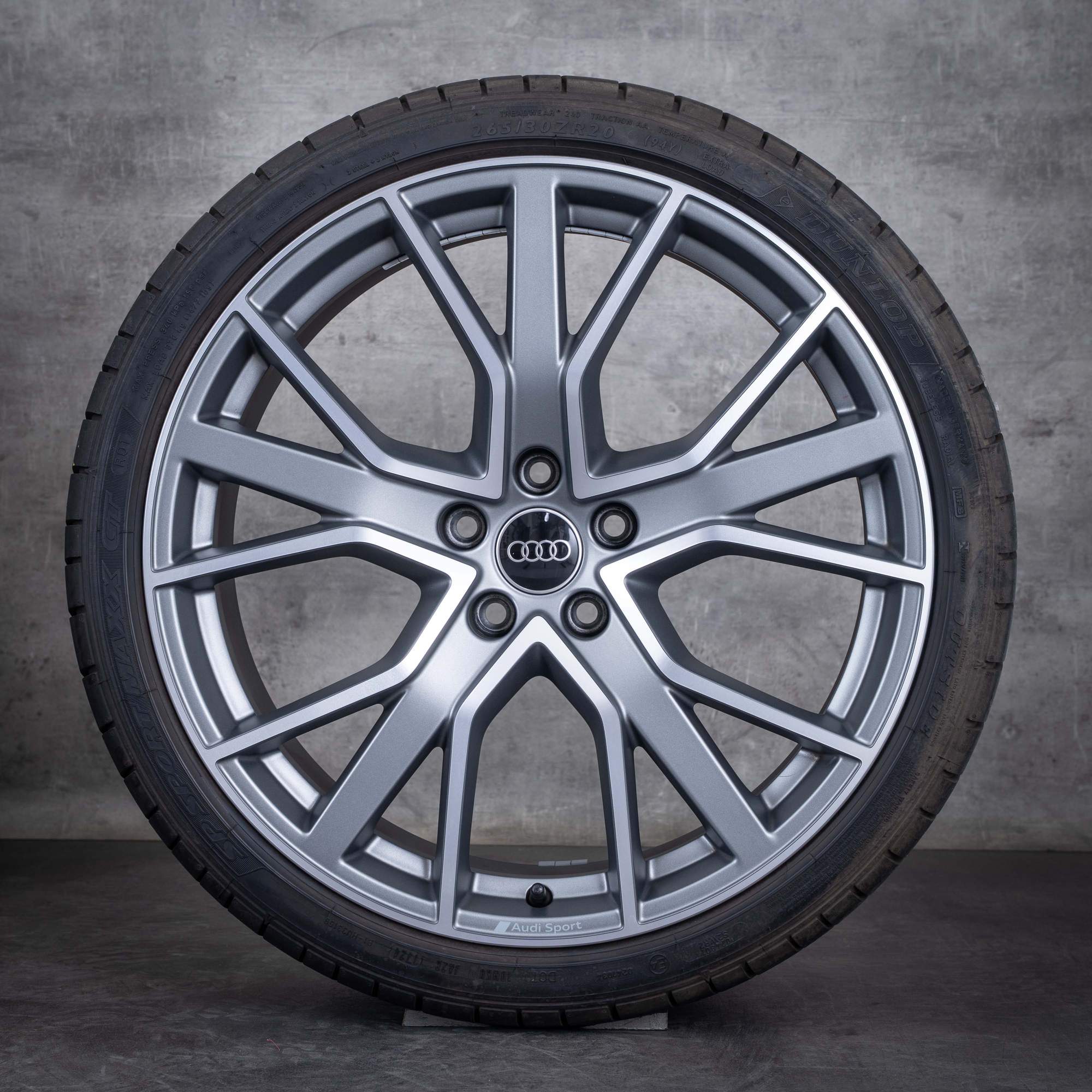 Alkuperäiset Audi A5 S5 vanteet 20 tuuman F5 8W B9 kesäpyörät 8W0601025EG titan matta kiillotettu