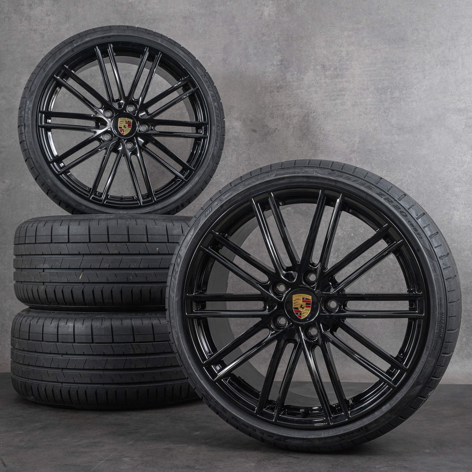 Originele Porsche Boxster Cayman 718 velgen 20 inch 982 GTS zomerwielen styling 911 Turbo 982601025F 982601025G zwart satijn afwerking