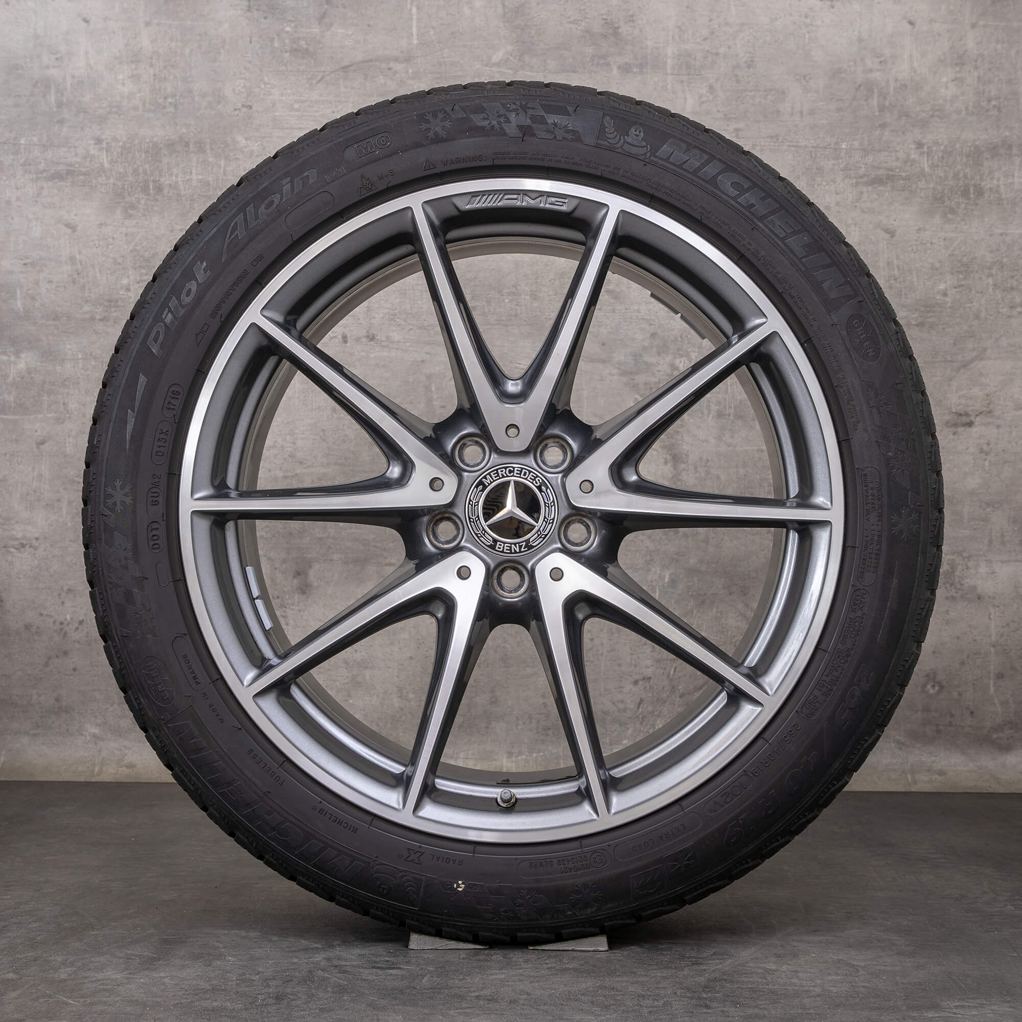 Oryginał Mercedes Benz Klasa E E63 & S AMG koła zimowe 19 cali W213 S213 felgi A2134012600 A2134014600 himalaya szary polerowane toczone