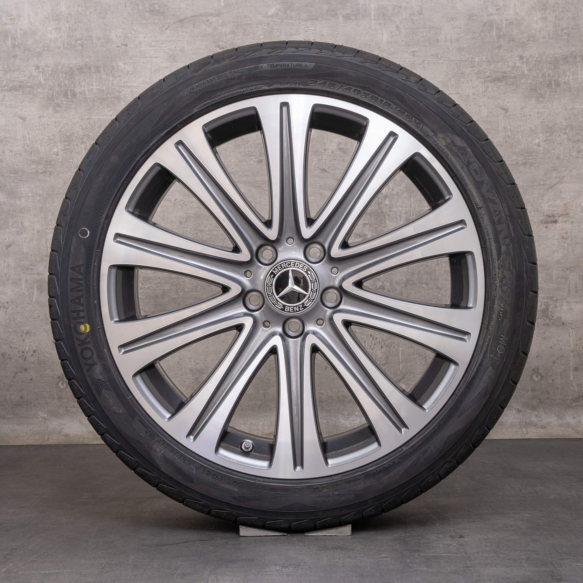 Orijinal Mercedes Benz E-Serisi jantlar 19 inç W213 S213 C238 A238 yaz jantları A2134010500 himalaya gri parlak tornalı