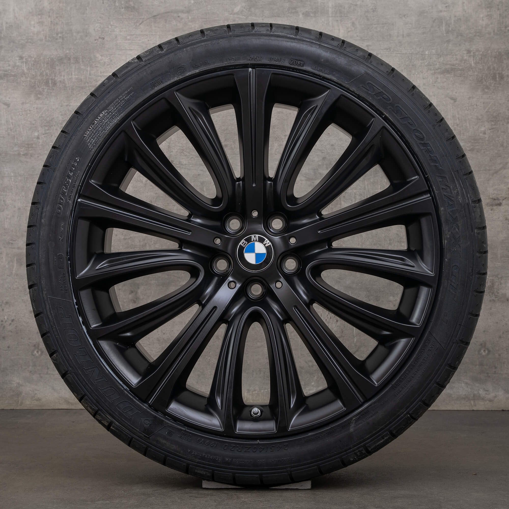 Oem BMW Série 7 6 pneus hiver jantes 20 pouces G11 G12 G32 GT Gran Turismo Styling 628 6863110 6863111 noir mat