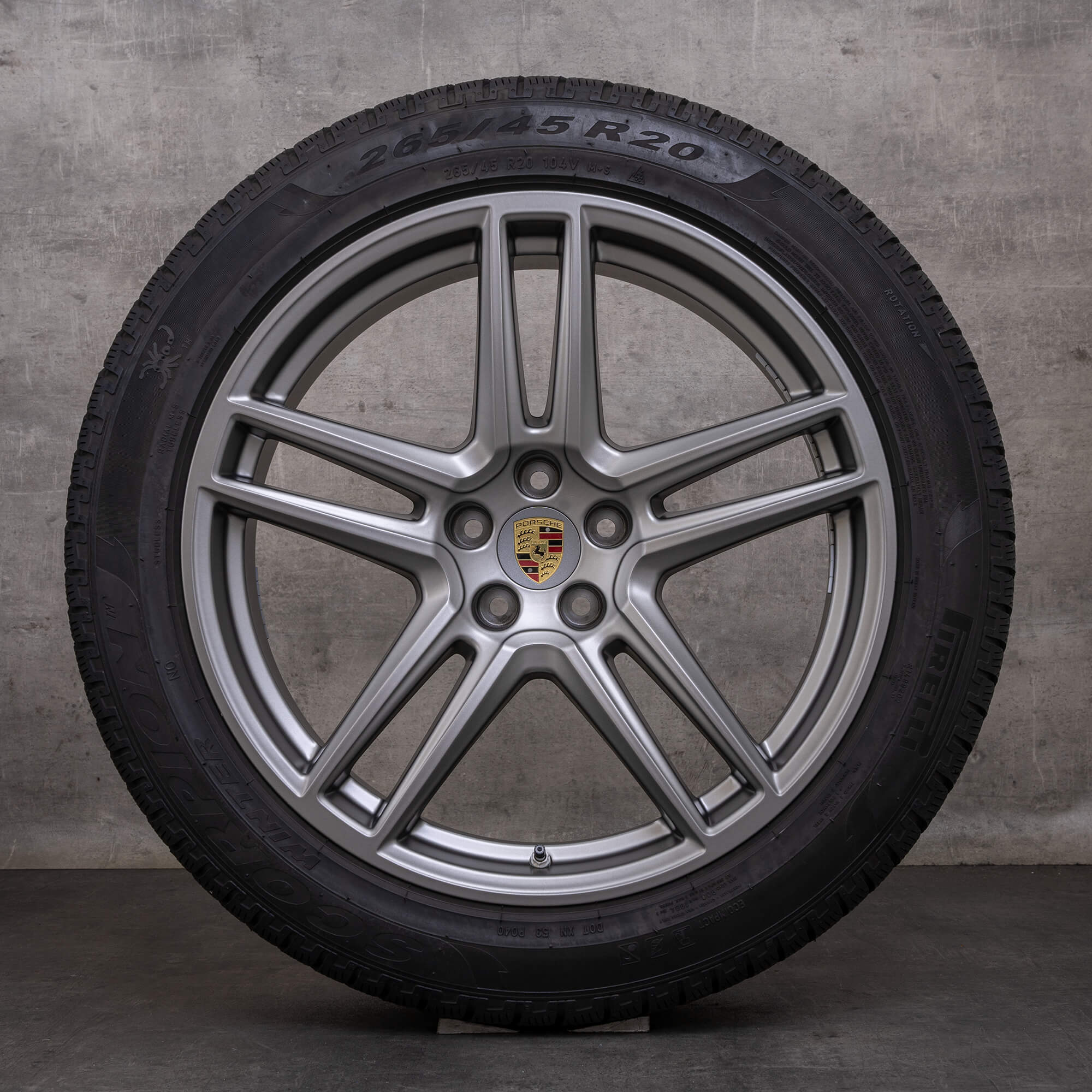 Original Porsche Macan II Felgen 20 Zoll Sommerräder 95B601025DJ 95B601025DK platin silber matt