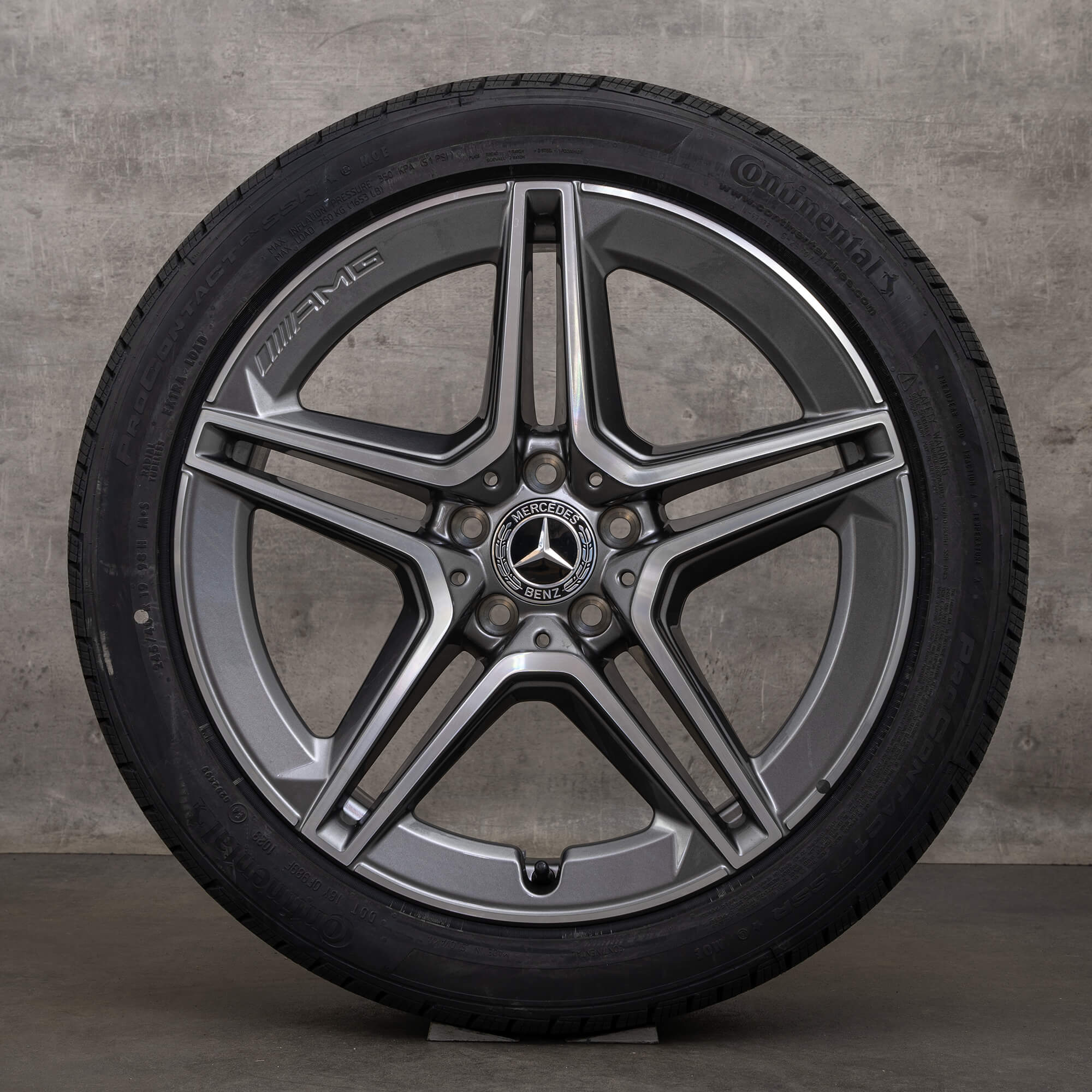 Originele Mercedes CLS AMG velgen 19 inch C257 all-weather banden A2574011500 himalayagrijs glanzend gedraaid NIEUW