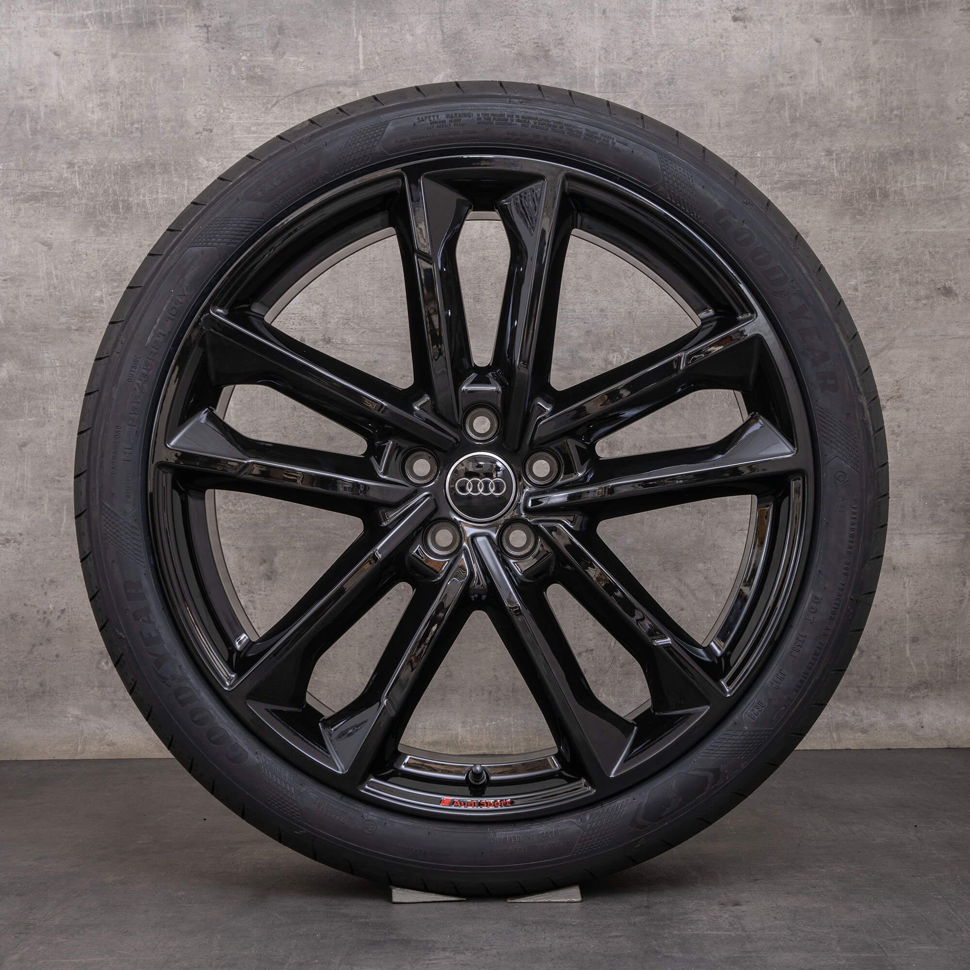 Originale Audi A6 S6 jante 21 inch 4K C8 F2 anvelope vară 4K0601025CP negru lucios