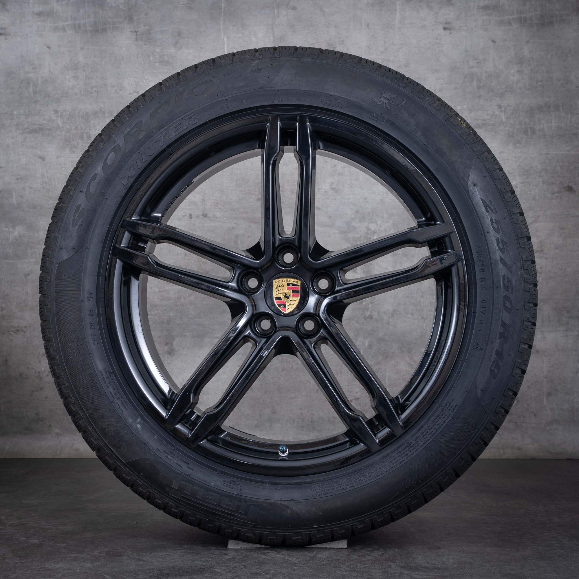 Original Porsche Macan I Winterräder 19 Zoll Felgen 95B601025BB 95B601025BC schwarz glanz