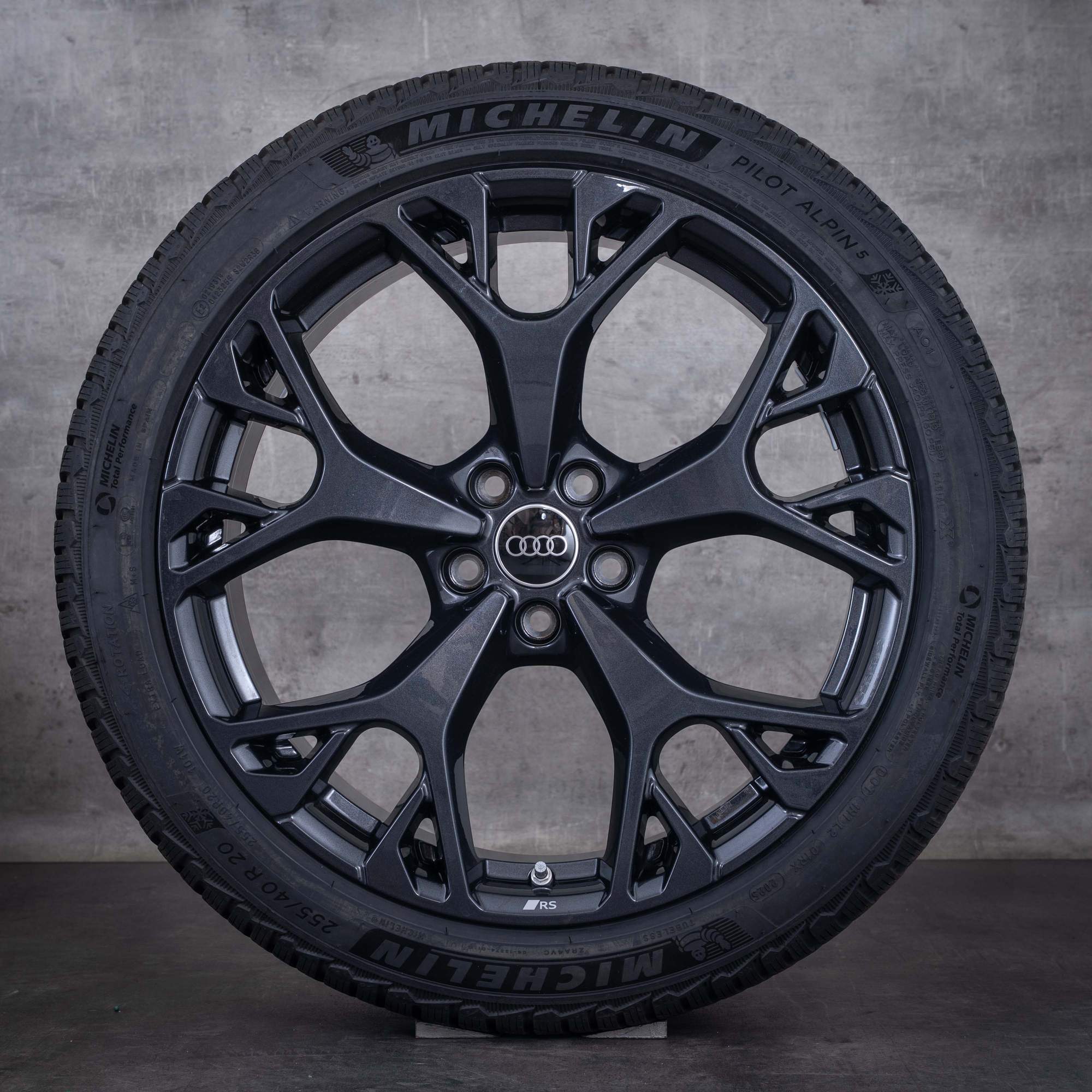 Ruote invernali originali Audi A6 S6 da 20 pollici con cerchi 4K C8 4P0601025L granito lucido