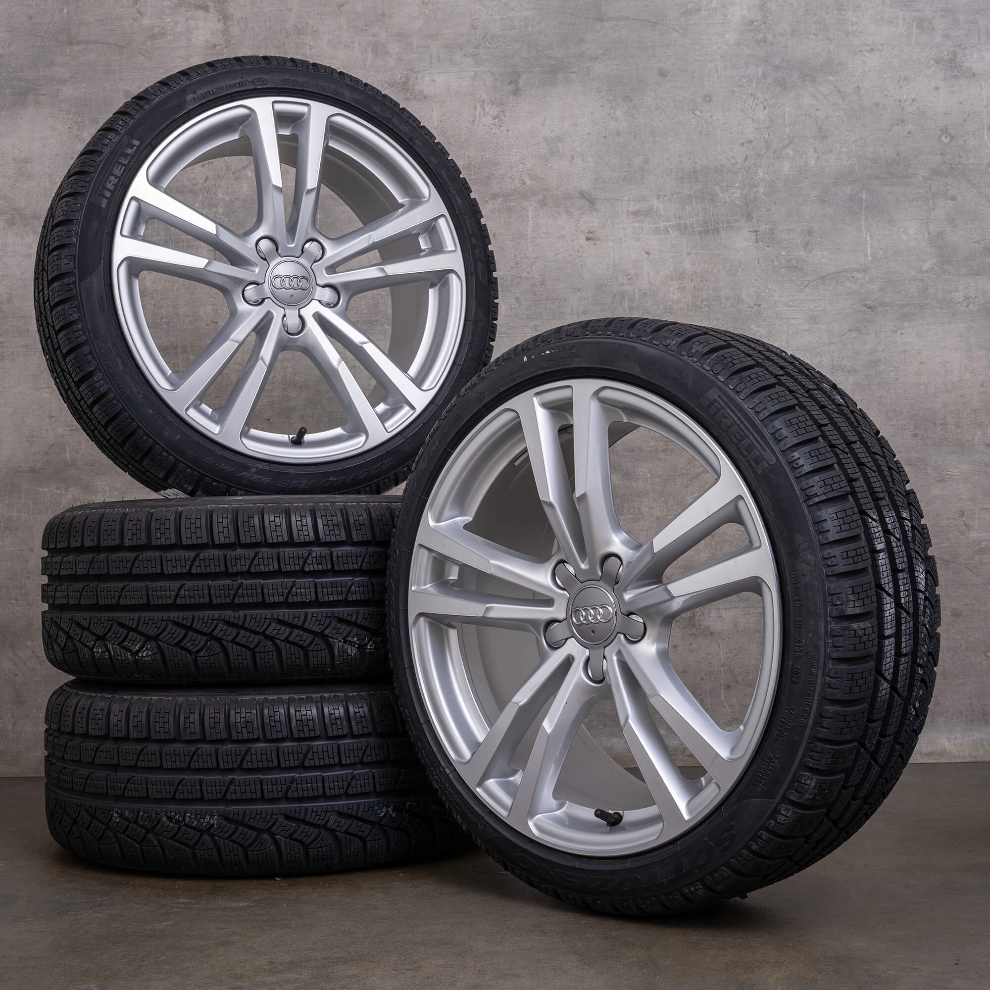 OEM Audi A3 S3 winter wheels 18 inch 8V sedan rims 8V0601025BC silver glossy new