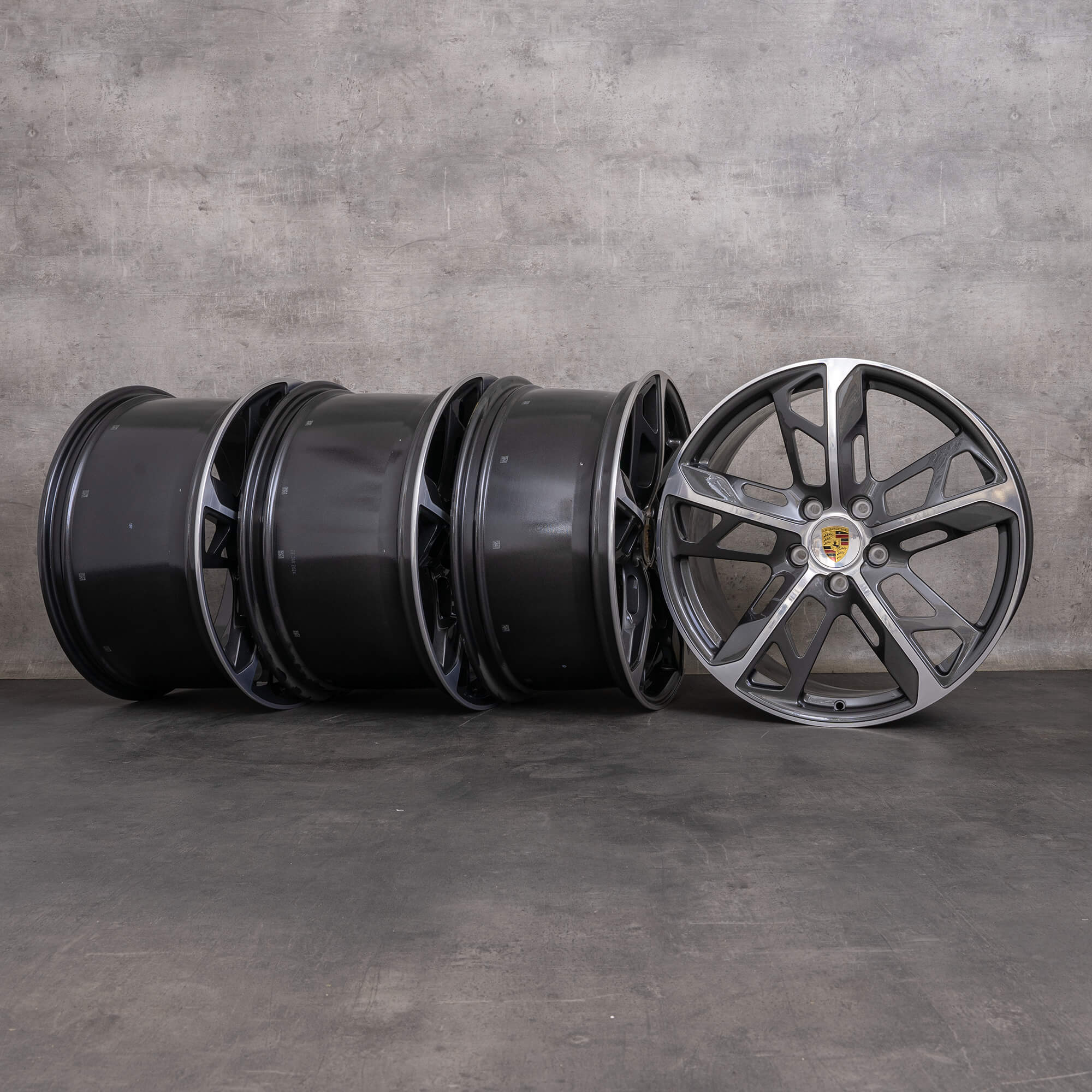 Genuine Porsche Taycan cerchi 21 pollici 9J1 Turbo & S 4S Cross Turismo GTS 9J1601025AL 9J1601025AM titanio lucido tornito NUOVO