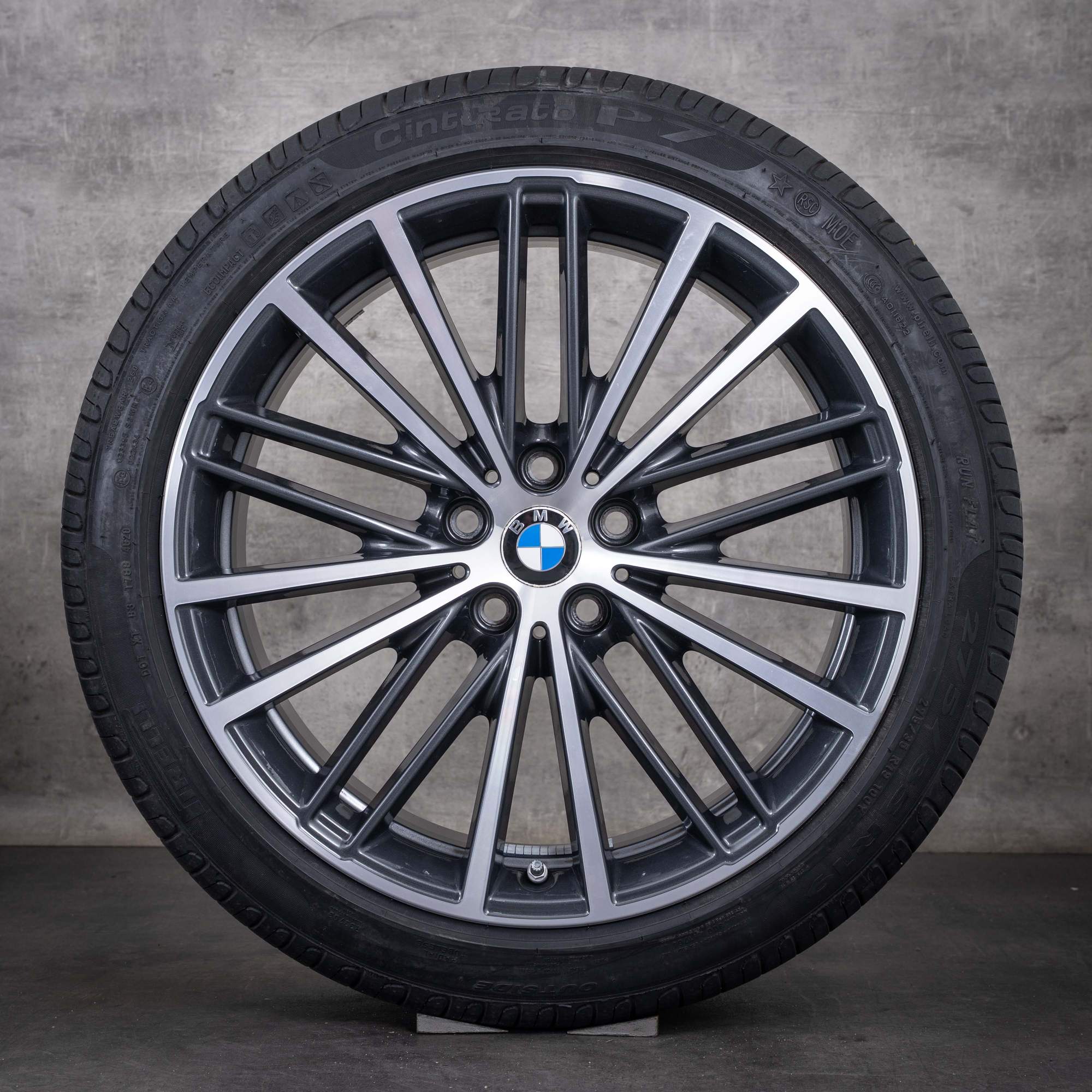 Original BMW 5er Felgen 19 Zoll G30 G31 Sommerräder Styling 635 6894839 6894840 orbitgrey glanzgedreht