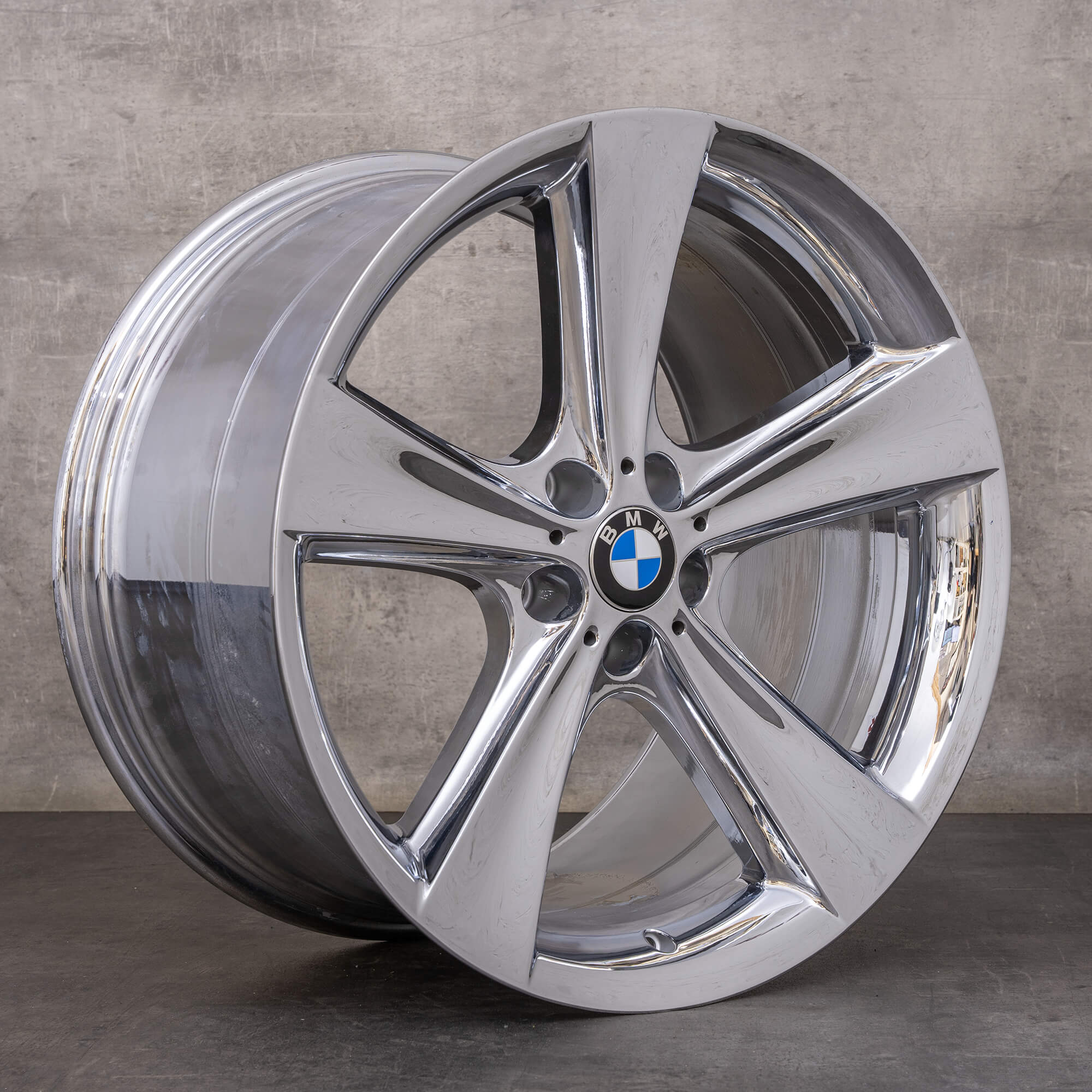 Original BMW X5 X6 Fälg 21 tum E70 E71 F15 F16 Styling 128 6782833 krom NY