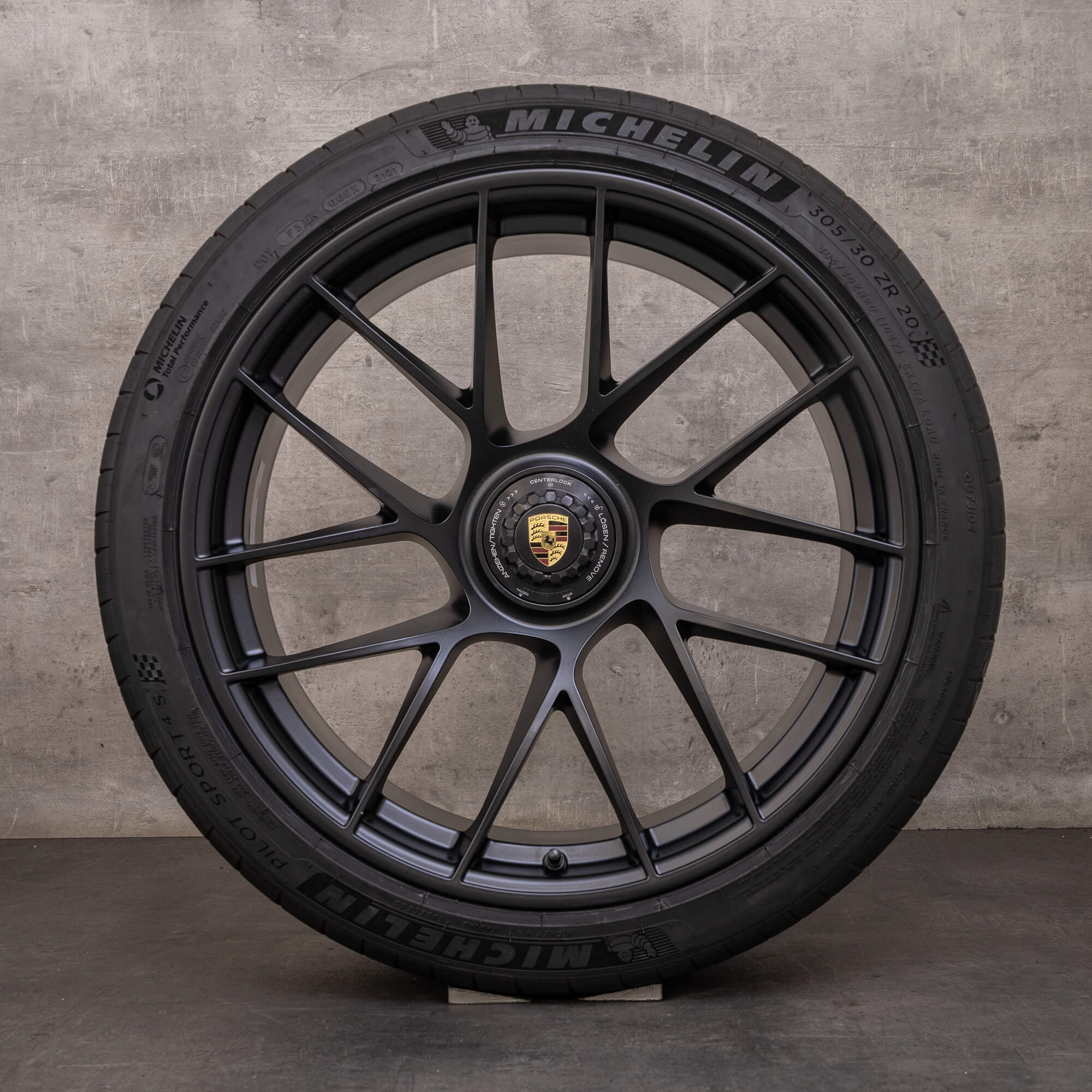 Oem Porsche 911 Jantes 20 pouces 991 II Turbo S Roues été 99136272100 99136277100 noir mat