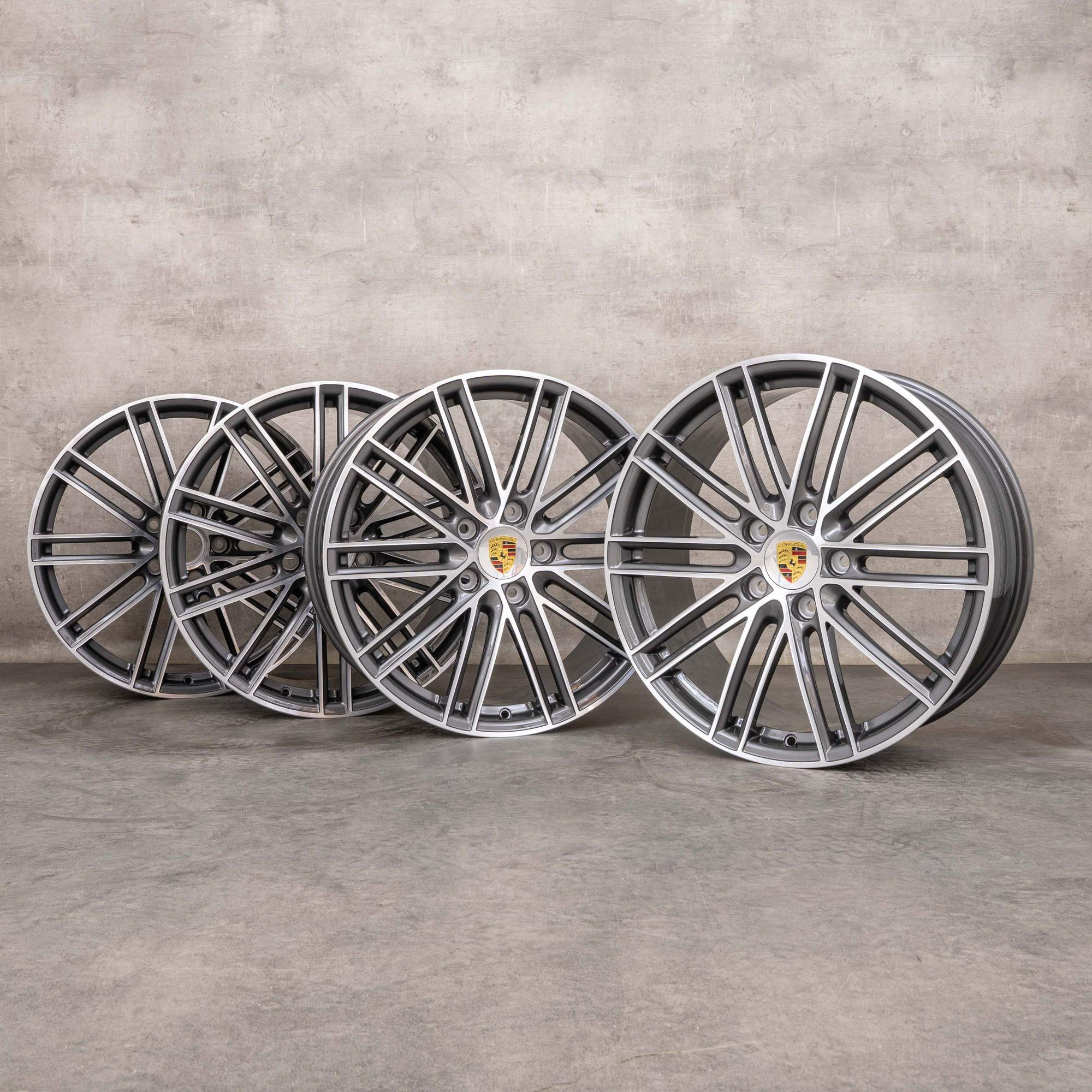 Originele Porsche Boxster Cayman 718 velgen 20 inch 982 Styling 911 Turbo 982601025F 982601025G titanium gepolijst NIEUW