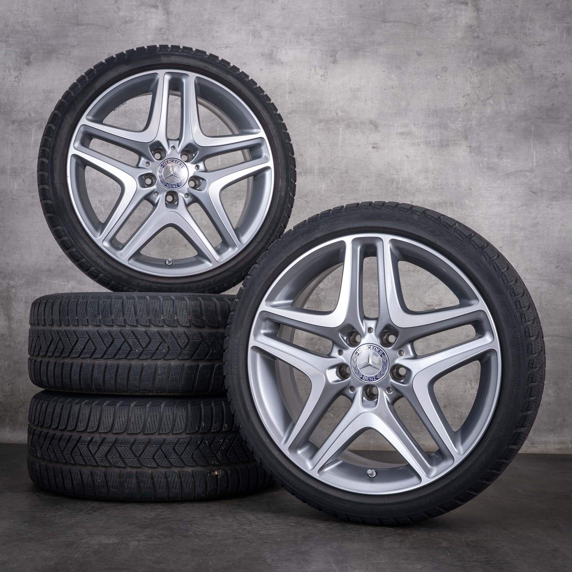 Alkuperäiset Mercedes-Benz SLK SLC -talvirenkaat 18 tuumaa R172-vanteet A1724011602 5-kaksipuolainen muotoilu himalaya grey diamond cut
