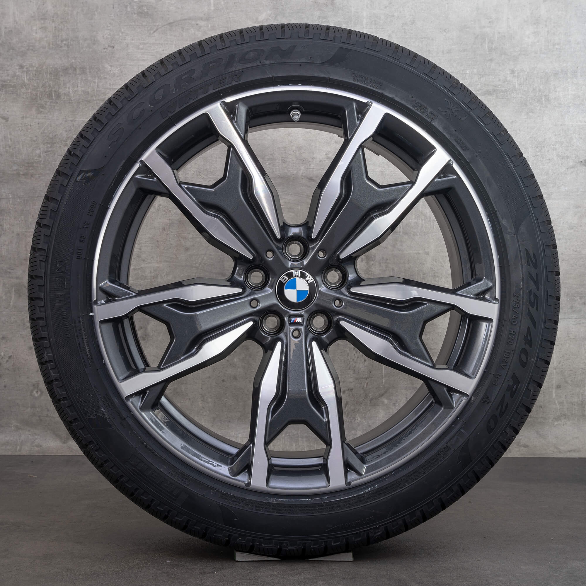 Oryginalne koła zimowe BMW X3 X4 20 cali G01 G02 felgi stylizacja 787 M 8073791 8073792 orbit szary polerowane NOWOŚĆ