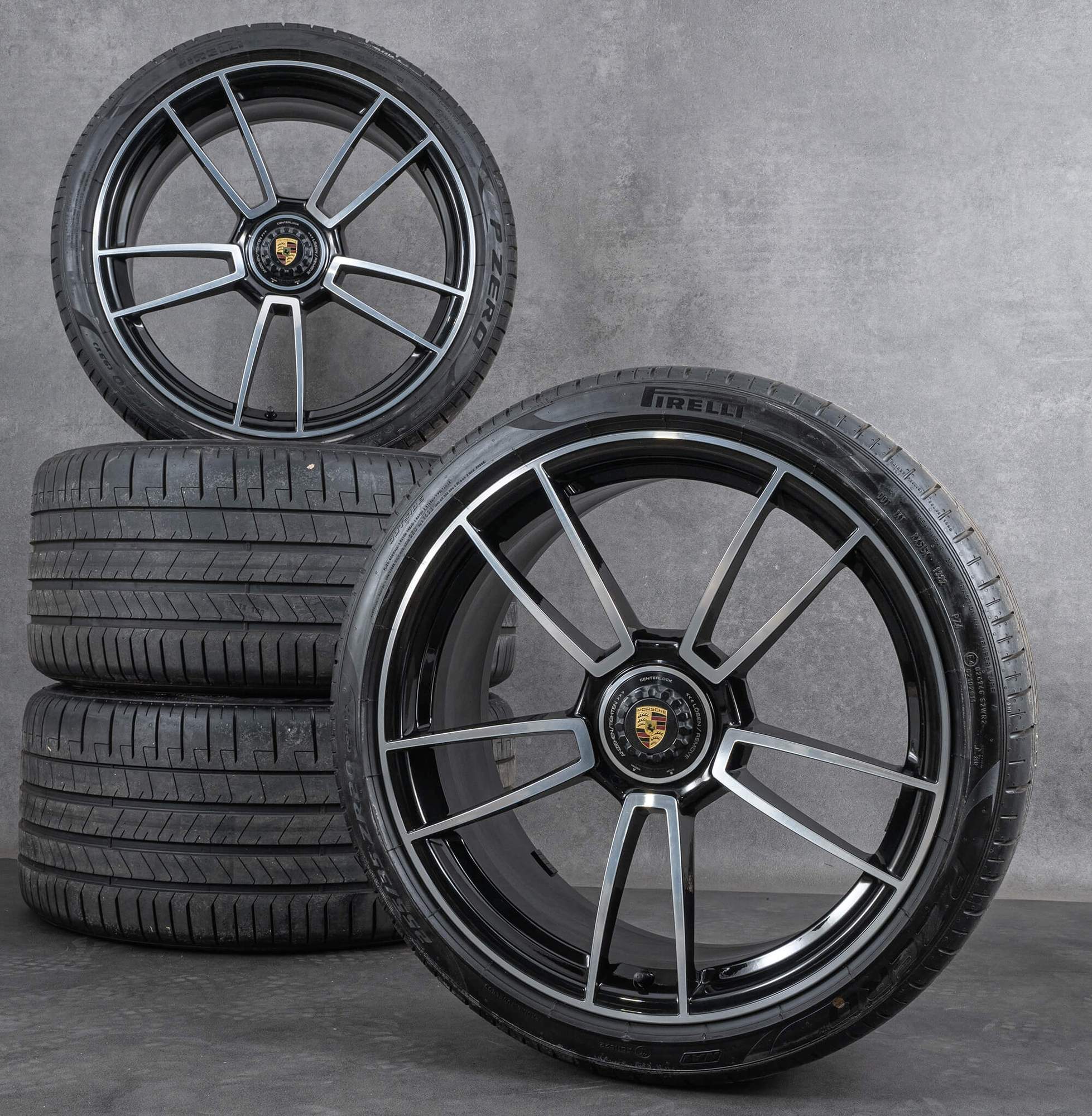 Originales Porsche 911 ruedas de invierno 20 21 pulgadas 992 I Turbo & S llantas 992601025AS 992601025AA negro brillante torneado