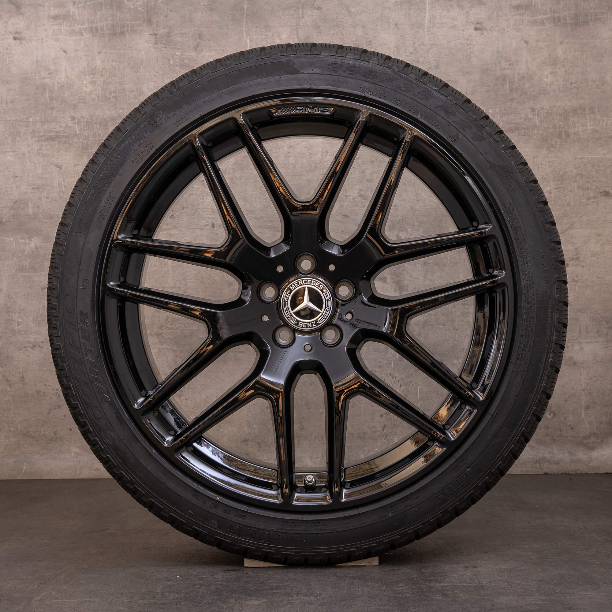 Orijinal Mercedes Benz GLS 63 AMG kış jant lastik 21 inç W166 X166 jantlar A1664012800 siyah parlak