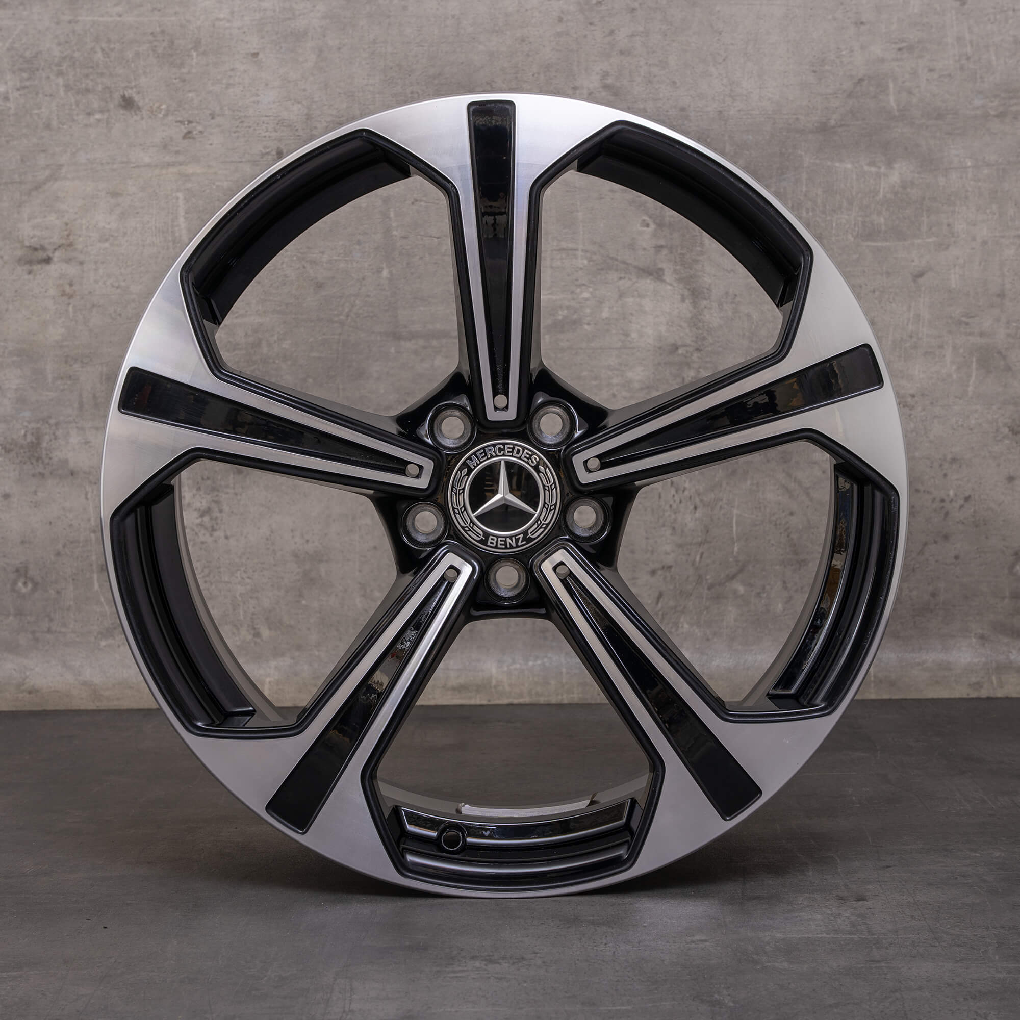 Originale Mercedes Benz E-Klasse hjul 19 tommer W214 S214 A2144013600 A2144013700 sort poleret