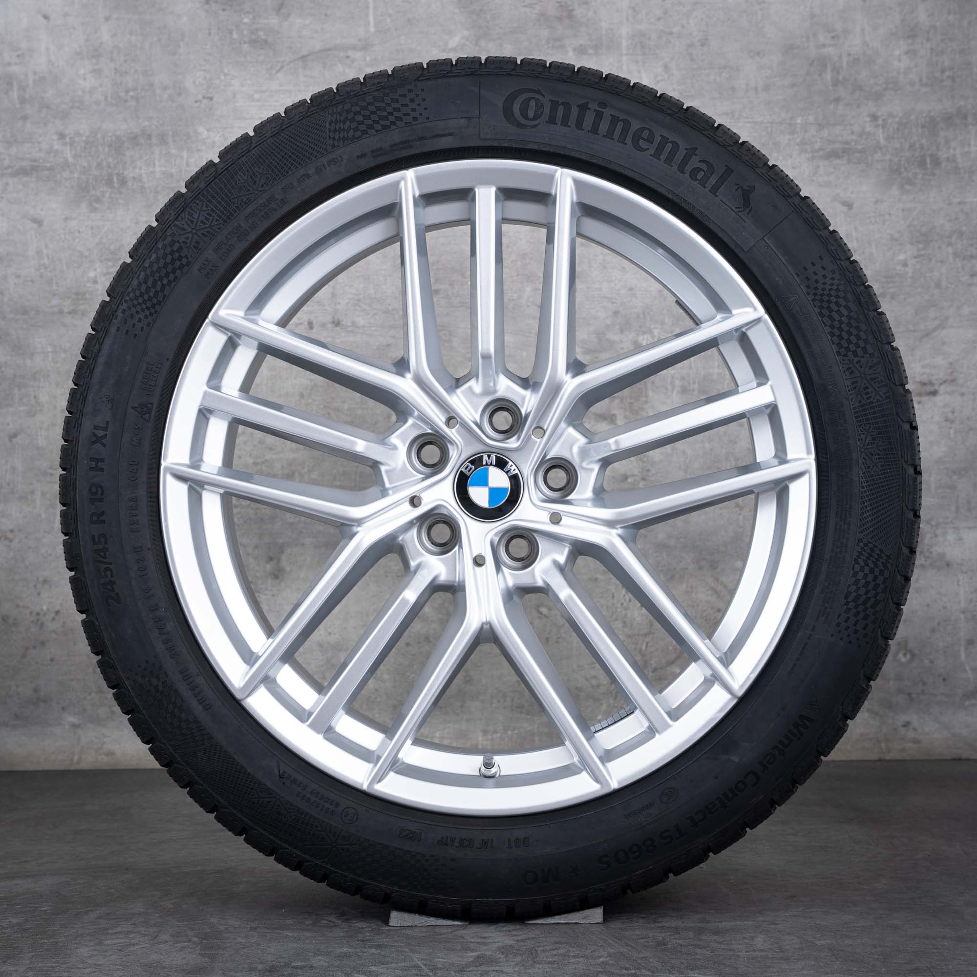 Oryginalne koła zimowe BMW serii 5 i5 19 cali G60 G61 stylizacja felg 933 5A324D6 5A324D7 srebrny połysk