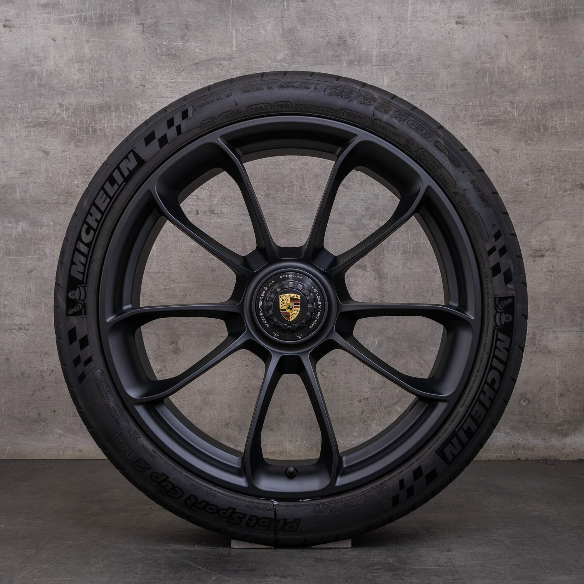 Alkuperäiset Porsche 911 GT2 GT3 RS vanteet 20 21 tuuman 991 II kesäpyörät 99136216283 99136216784 musta mattamusta.
