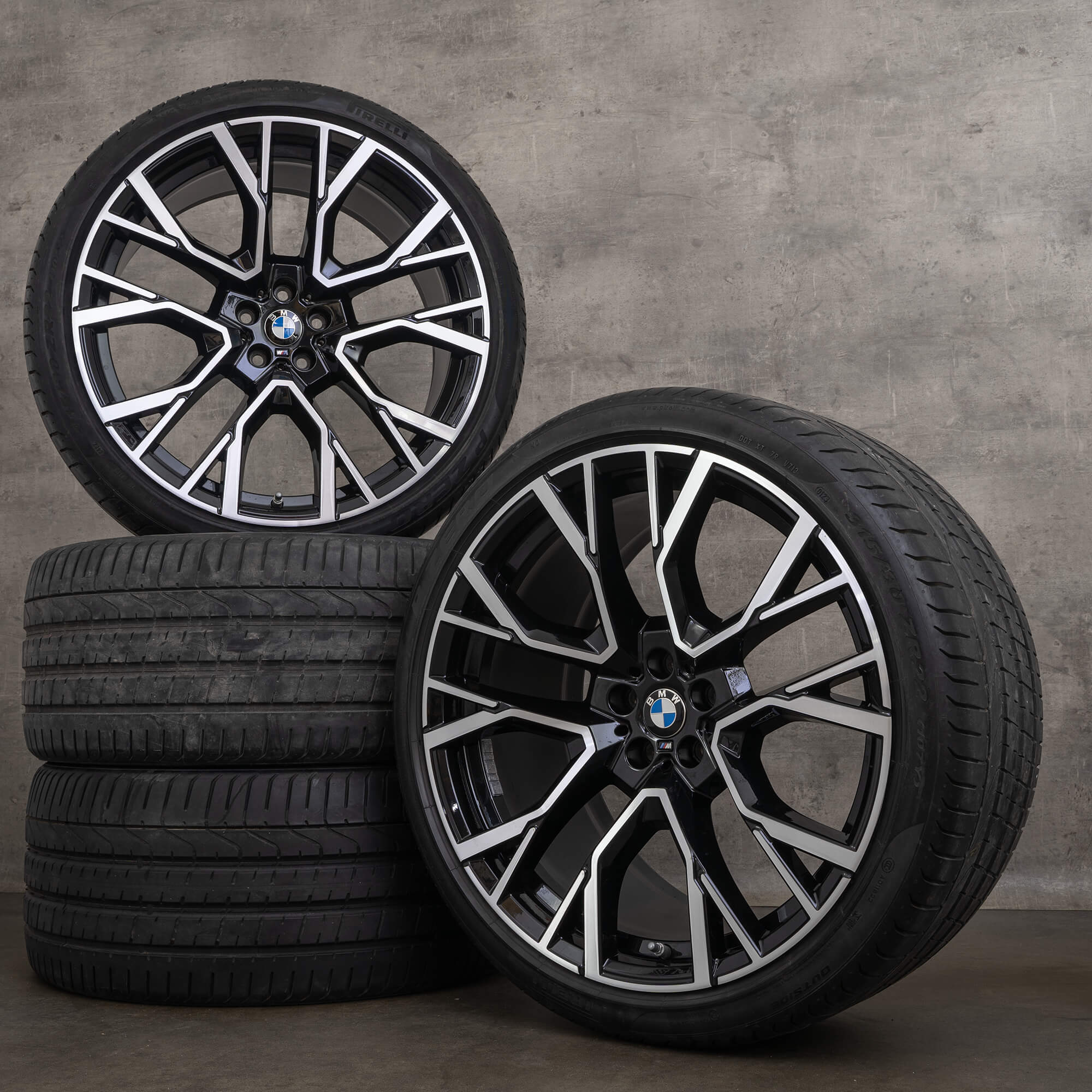 Original BMW X5M X6M llantas de invierno 21 pulgadas F95 F96 estilo 809 M 8090796 8090717 jet negro brillante torneado