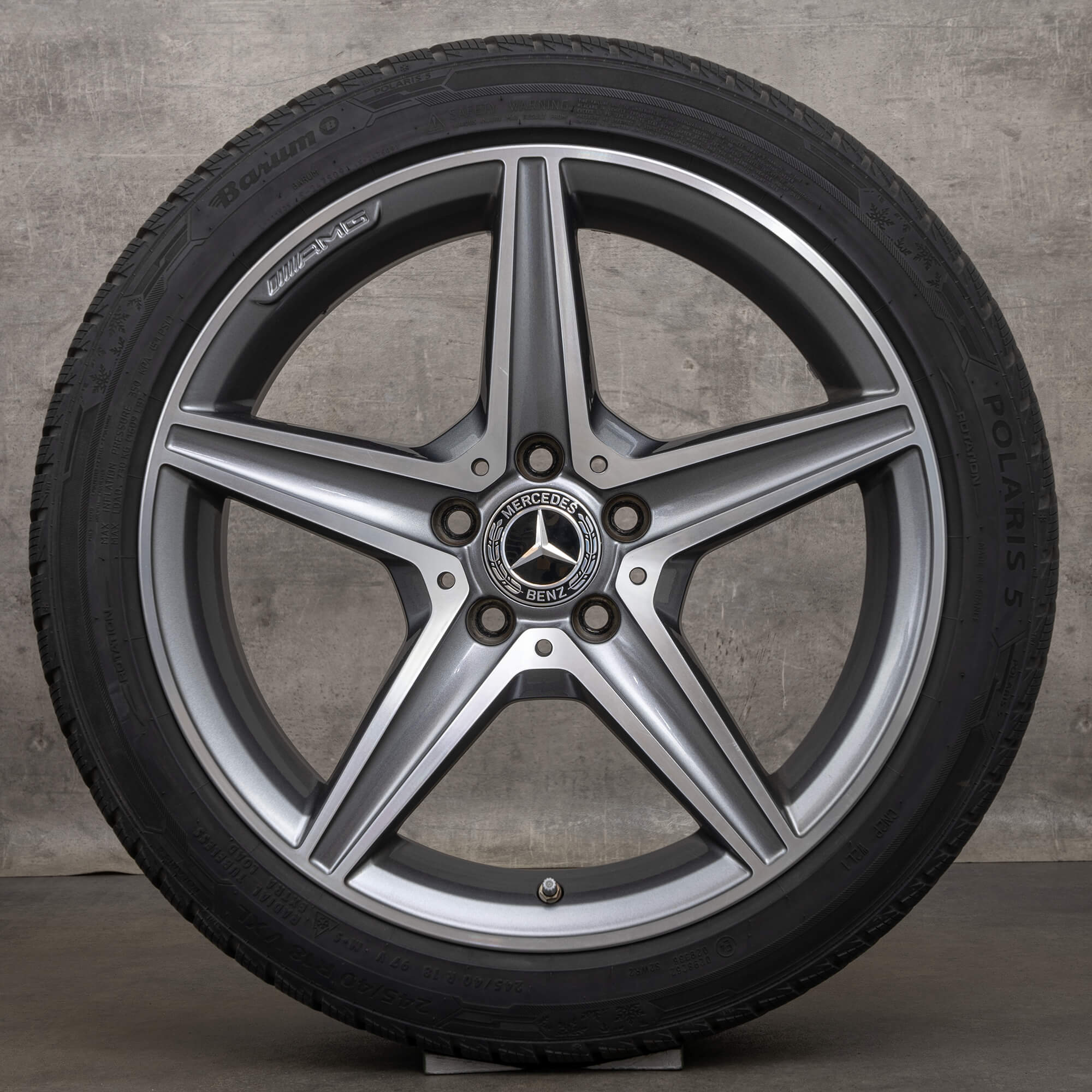 AMG 18 inç jantlar Mercedes Benz C-Class W205 C205 A205 S205 kış jantları
