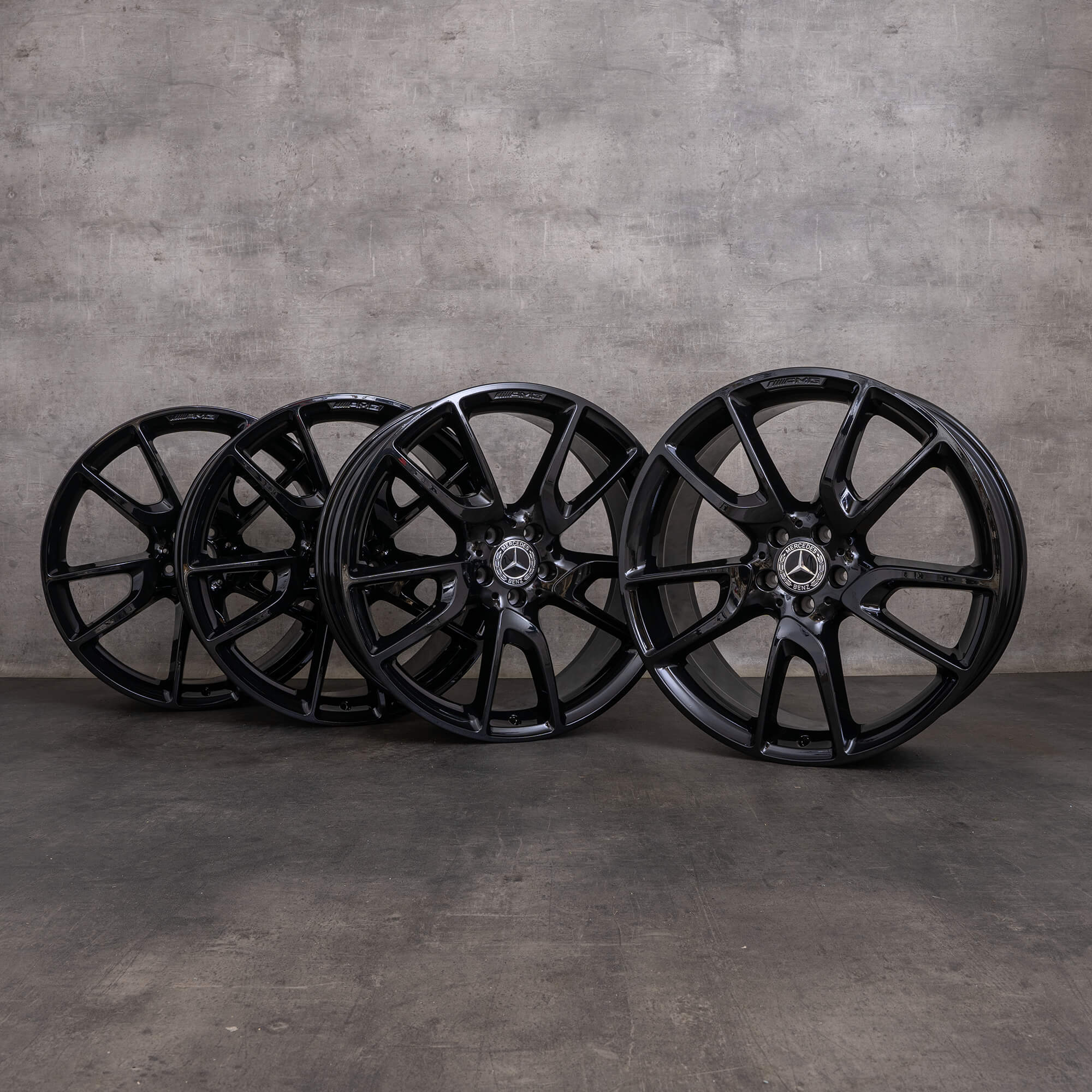 Orijinal Mercedes Benz GLC 43 AMG jantlar 21 inç X253 A2534012000 A2534012800 siyah parlak