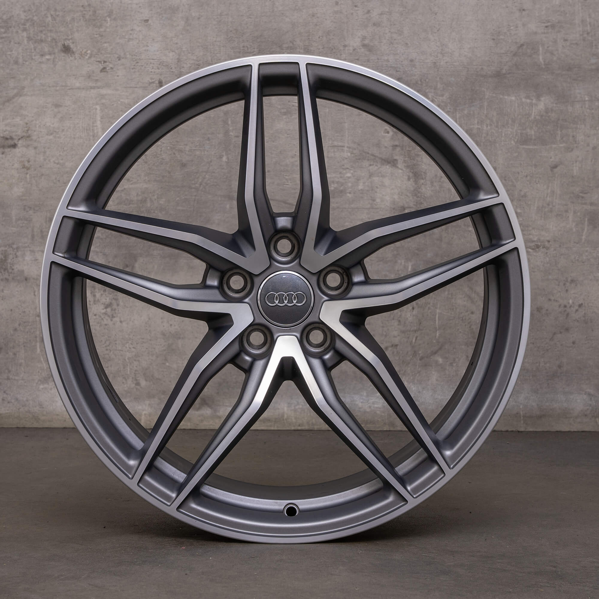 OEM Audi R8 rims 19 inch 4S V10 alloy 4S0601025D 4S0601025E anthracite polished