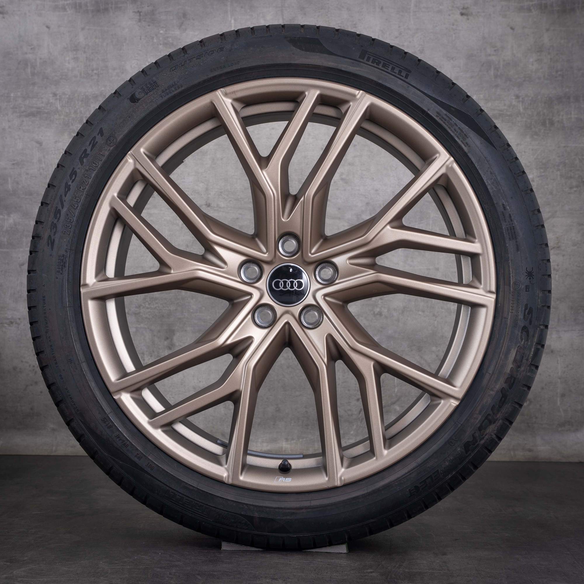 Original Audi Q4 e-tron Sportback Felgen 21 Zoll F4 Sommerräder 89A601025P 89A601025Q bronze gold matt