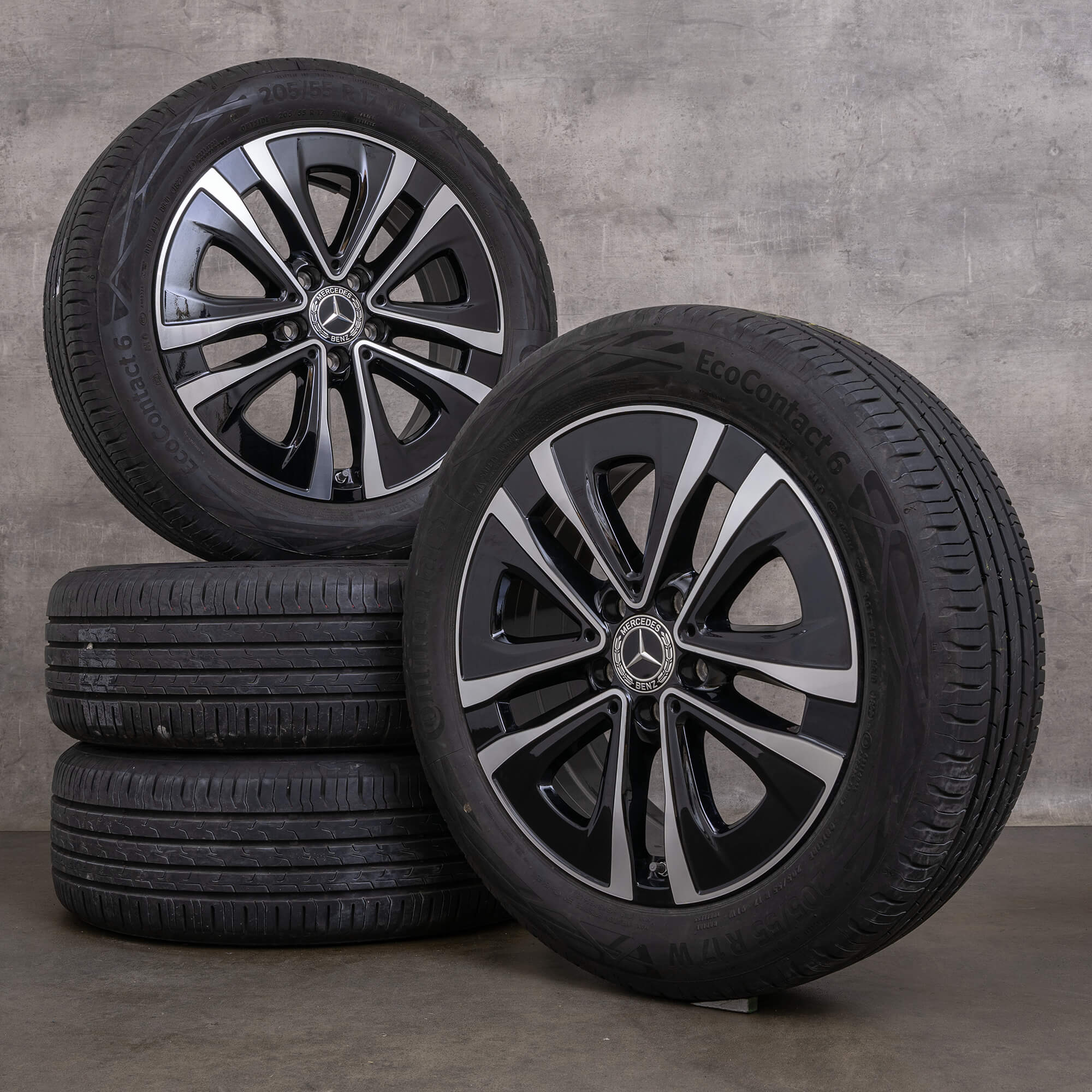 OEM Mercedes Benz A B Class CLA AMG rims 17 inch W177 V177 W247 X118 C118 summer wheels A1774012900 black glossy turned