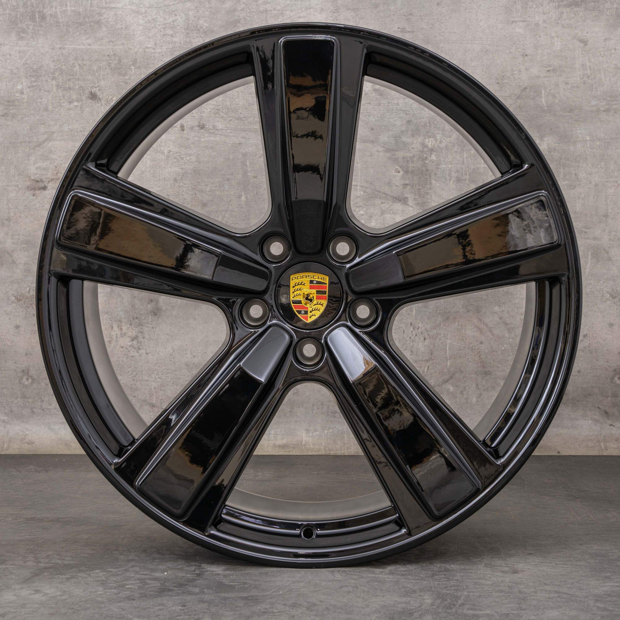 Alkuperäinen Porsche Cayenne Coupé GTS Hybridit 9Y0 II -vanteet 22 tuumaa 9Y0601025EA 9Y3601025CE Exclusive Design mustat kiiltävät