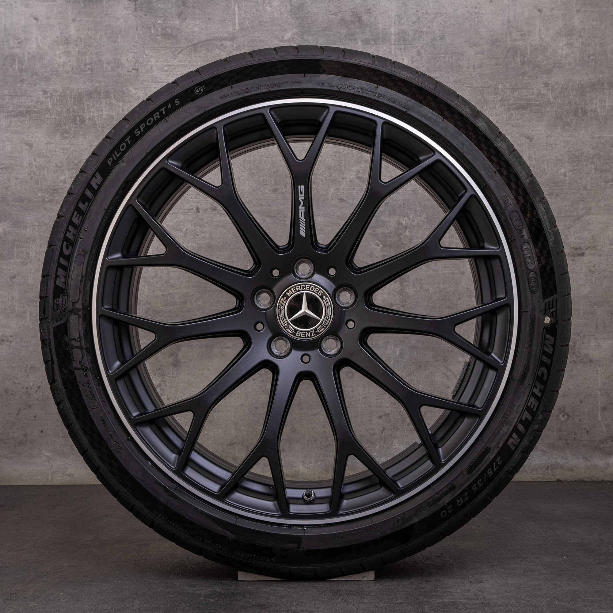 Originale Mercedes Benz C-Klasse C63 & S AMG vinterhjul 20 tommer W206 S206 felger A2064013100 A2064013200 svart matt høyglans finish