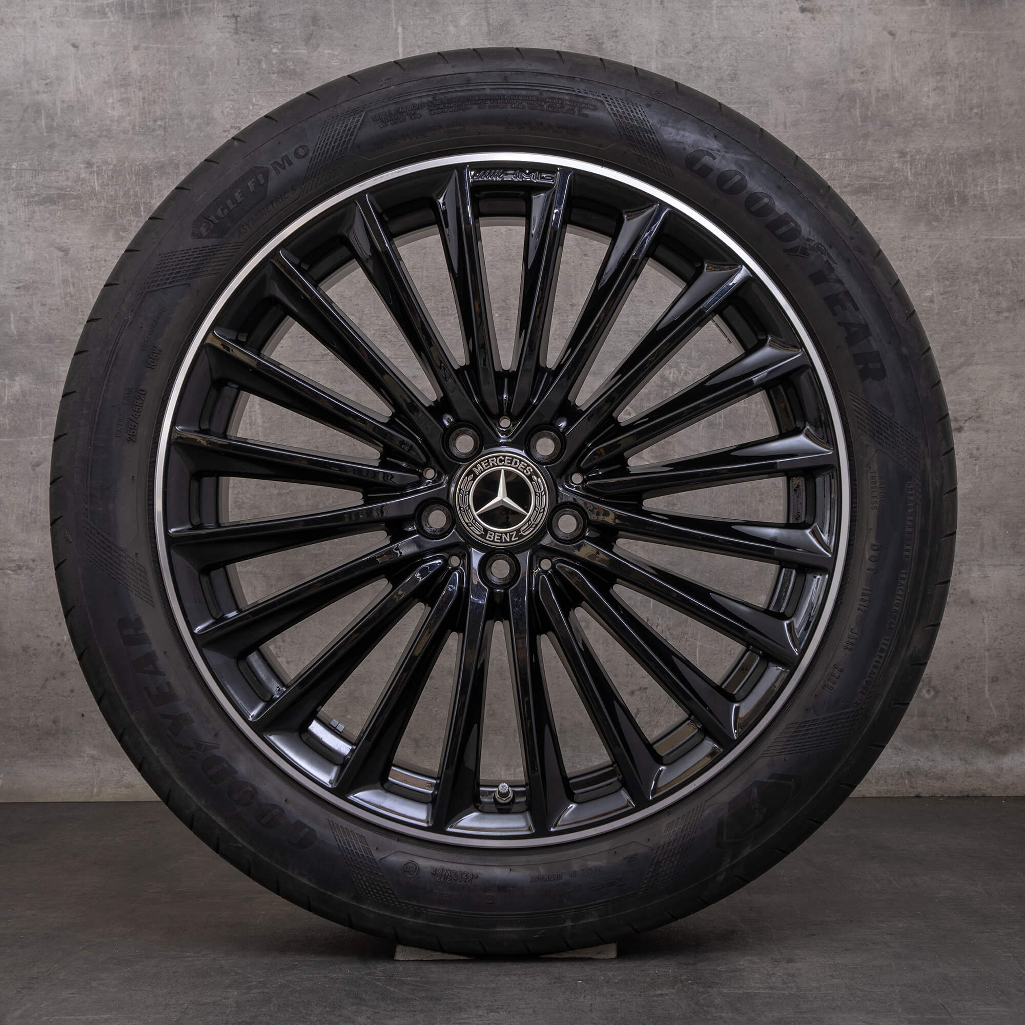 Orijinal Mercedes Benz GLC AMG jantlar 20 inç X254 C254 yaz jant lastik A2544010800 siyah parlak tornalı