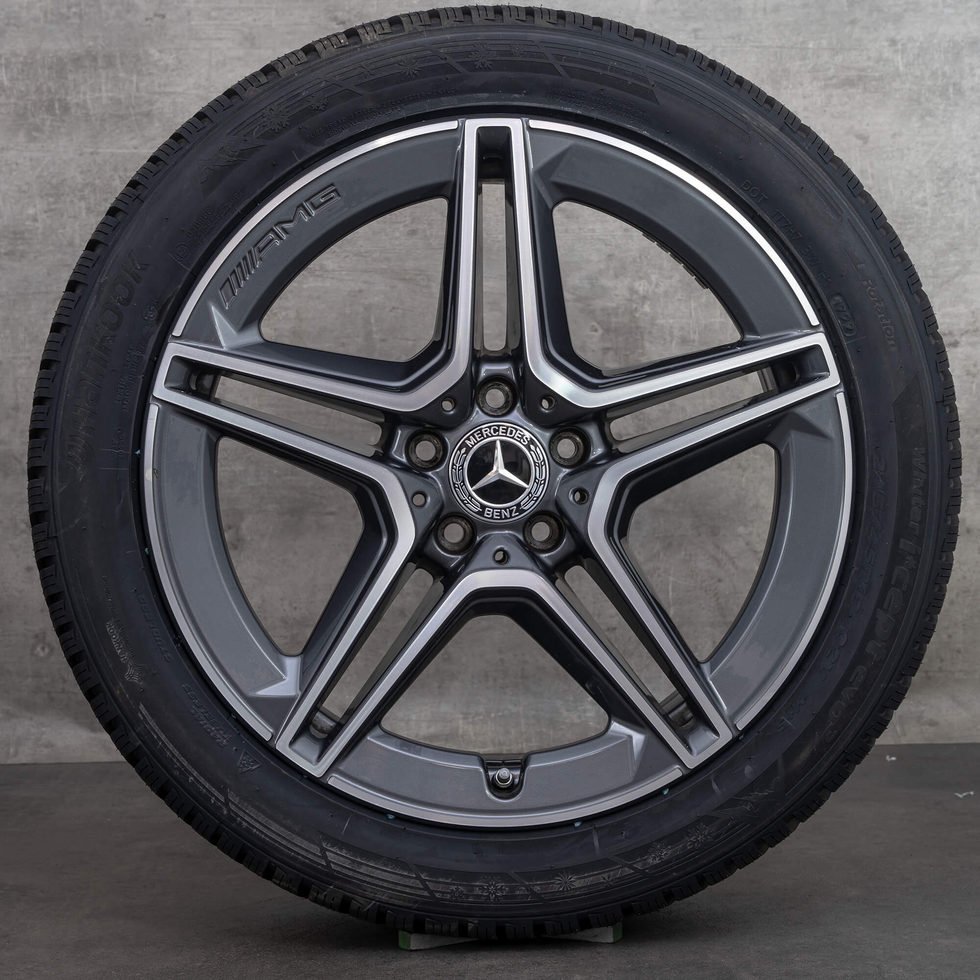 Orijinal Mercedes Benz GLC & 43 AMG kış jant lastik 19 inç C253 jantlar A2534015300 A2534015400 himalaya gri parlak tornalanmış