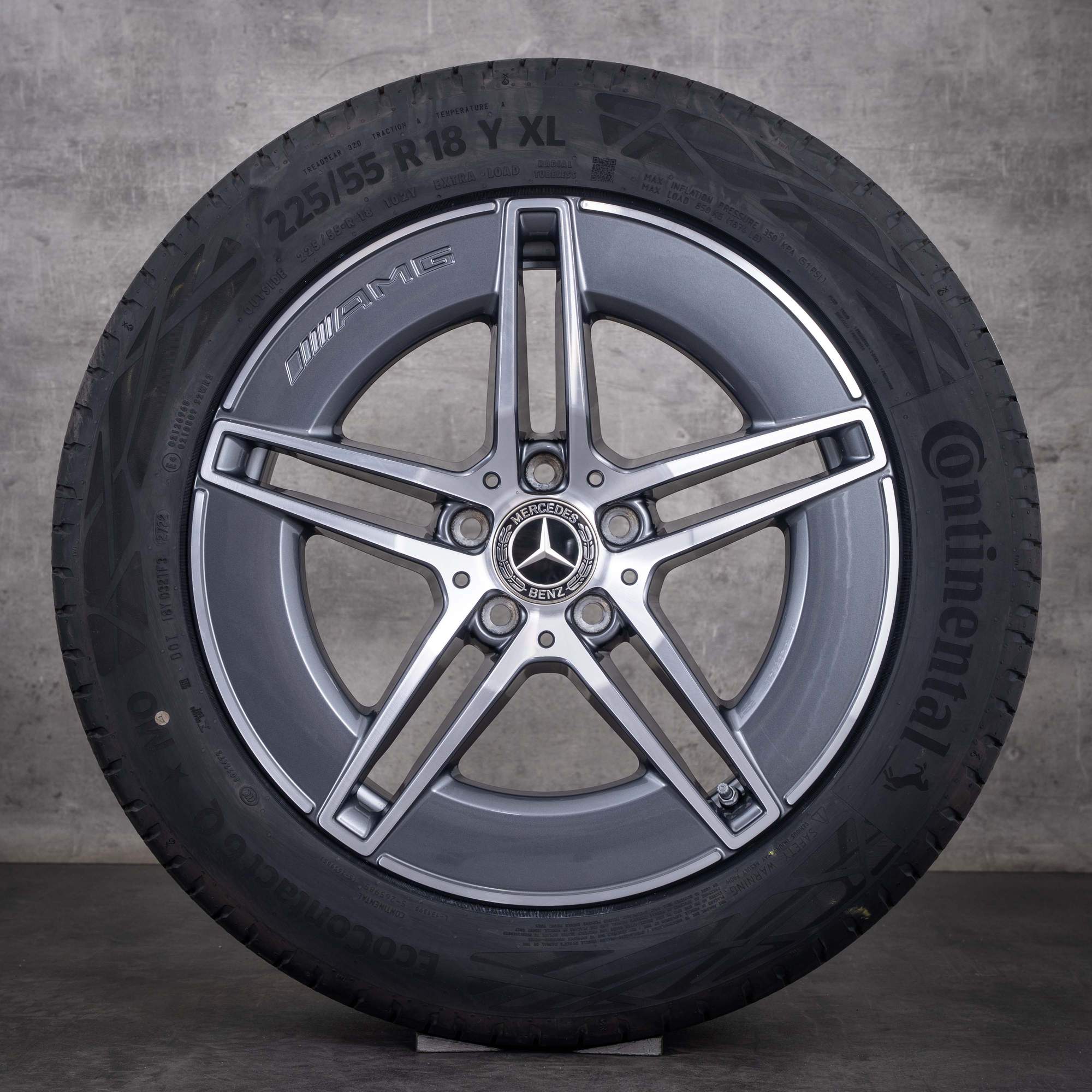 Original Mercedes Benz E-Klasse AMG Felgen 18 Zoll W214 S214 Sommerräder A2144011700  himalaya grey glanzgedreht NEU