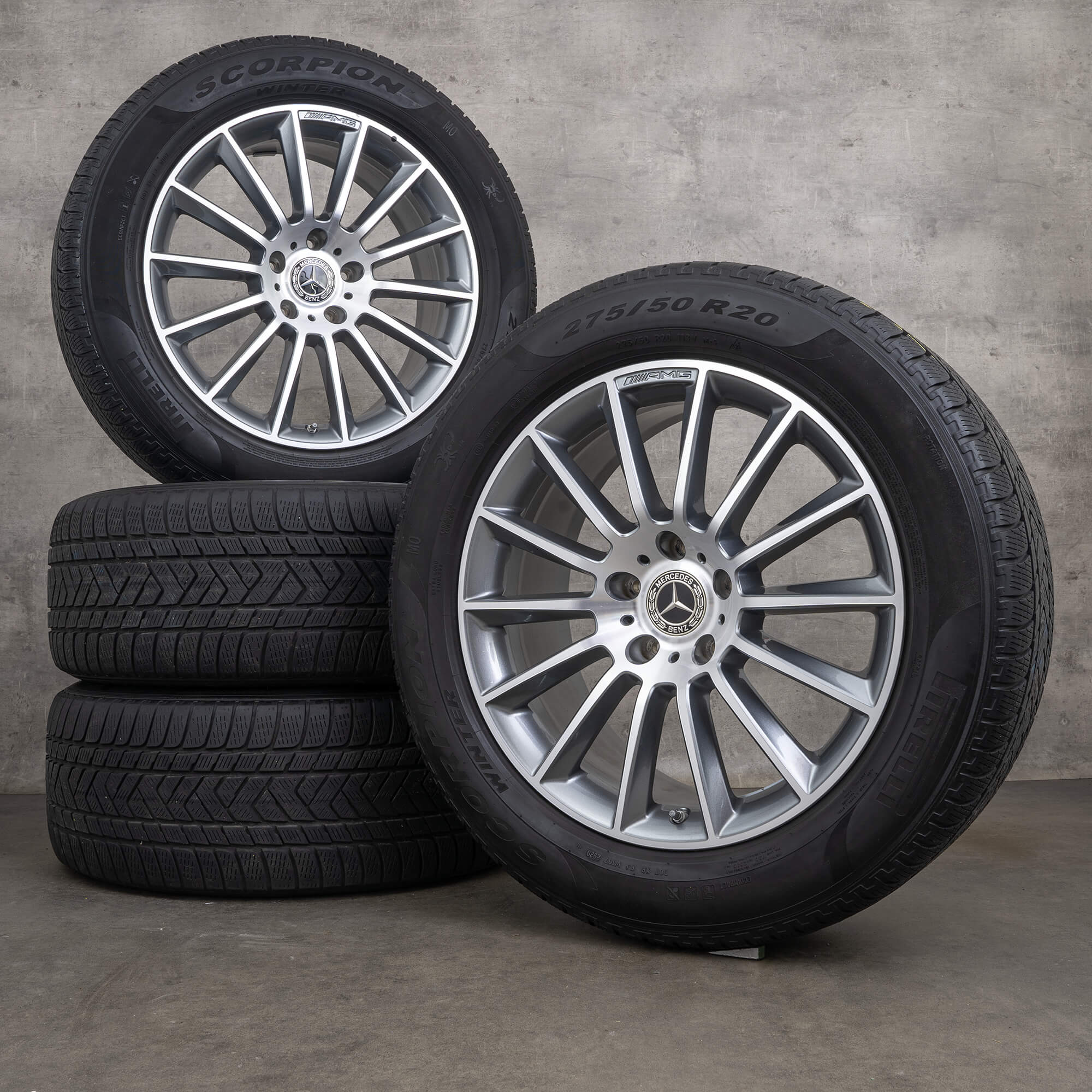 OEM Mercedes Benz G-Class AMG winter wheels 20 inch W463 G350 d G400 G500 rims A4634011700 himalaya gray glossy turned NEW