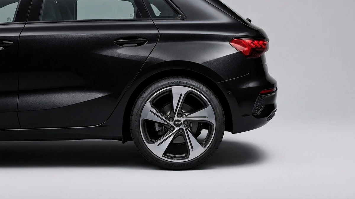 Oryginalna felga aluminiowa Audi A3 S3 8Y w szczegółach z rozstawem śrub 5x112