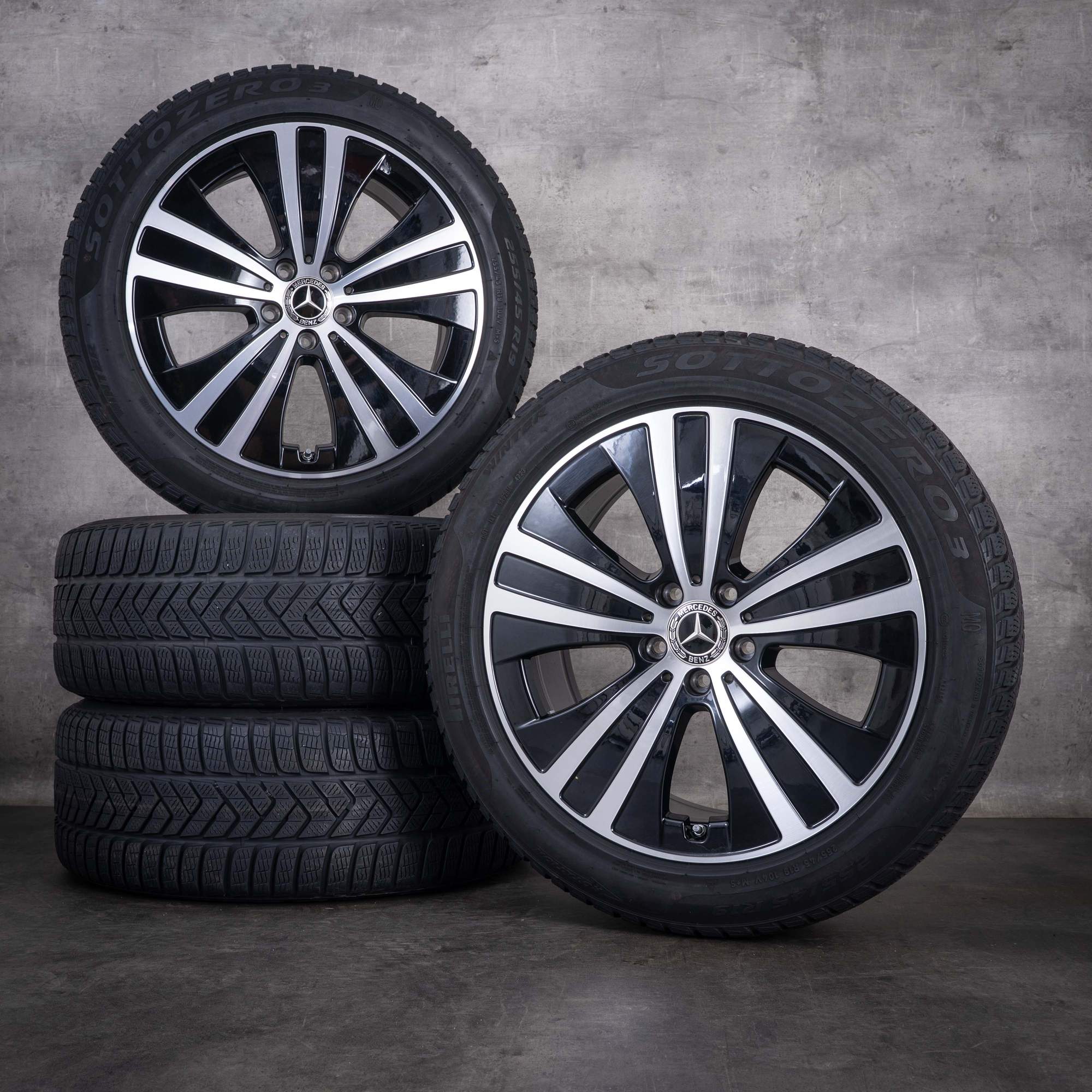 OEM Mercedes-Benz EQE 19inch V295 winter wheels A2954011200 black front diamond cut