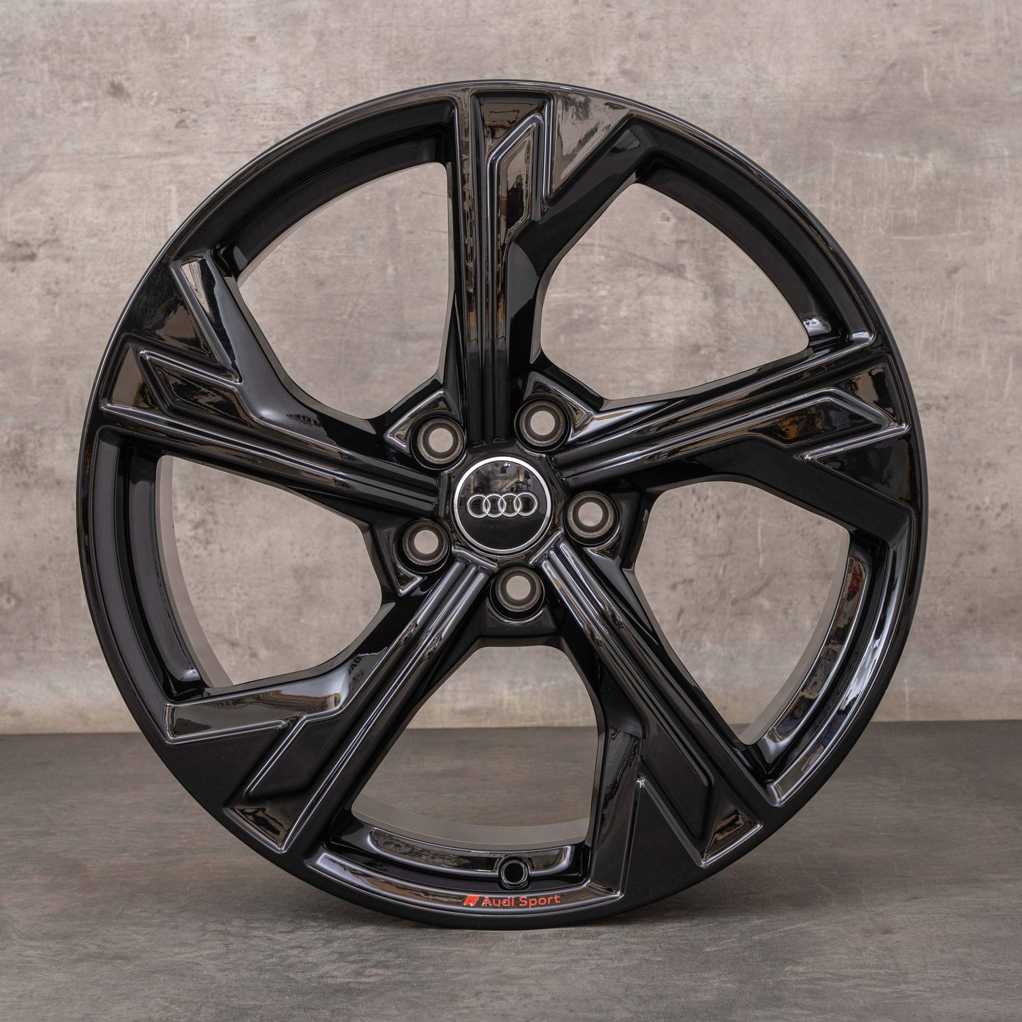 OEM Audi A4 S4 Rims 19 inch B9 8W 8W0601025EM Flag black glossy