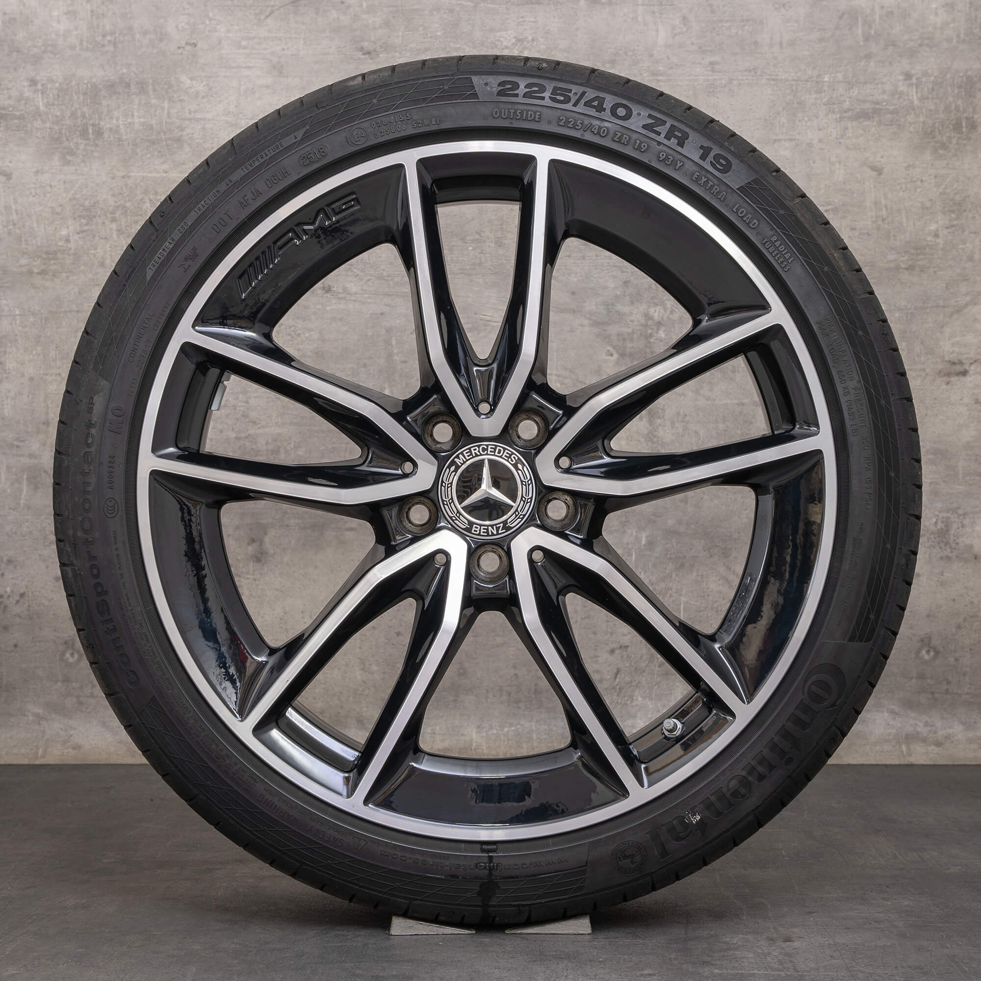 Orijinal Mercedes Benz C-Serisi C43 AMG kış jantları 19 inç W205 S205 C205 A205 jantlar A2054010701 A2054010801 siyah parlak tornalı