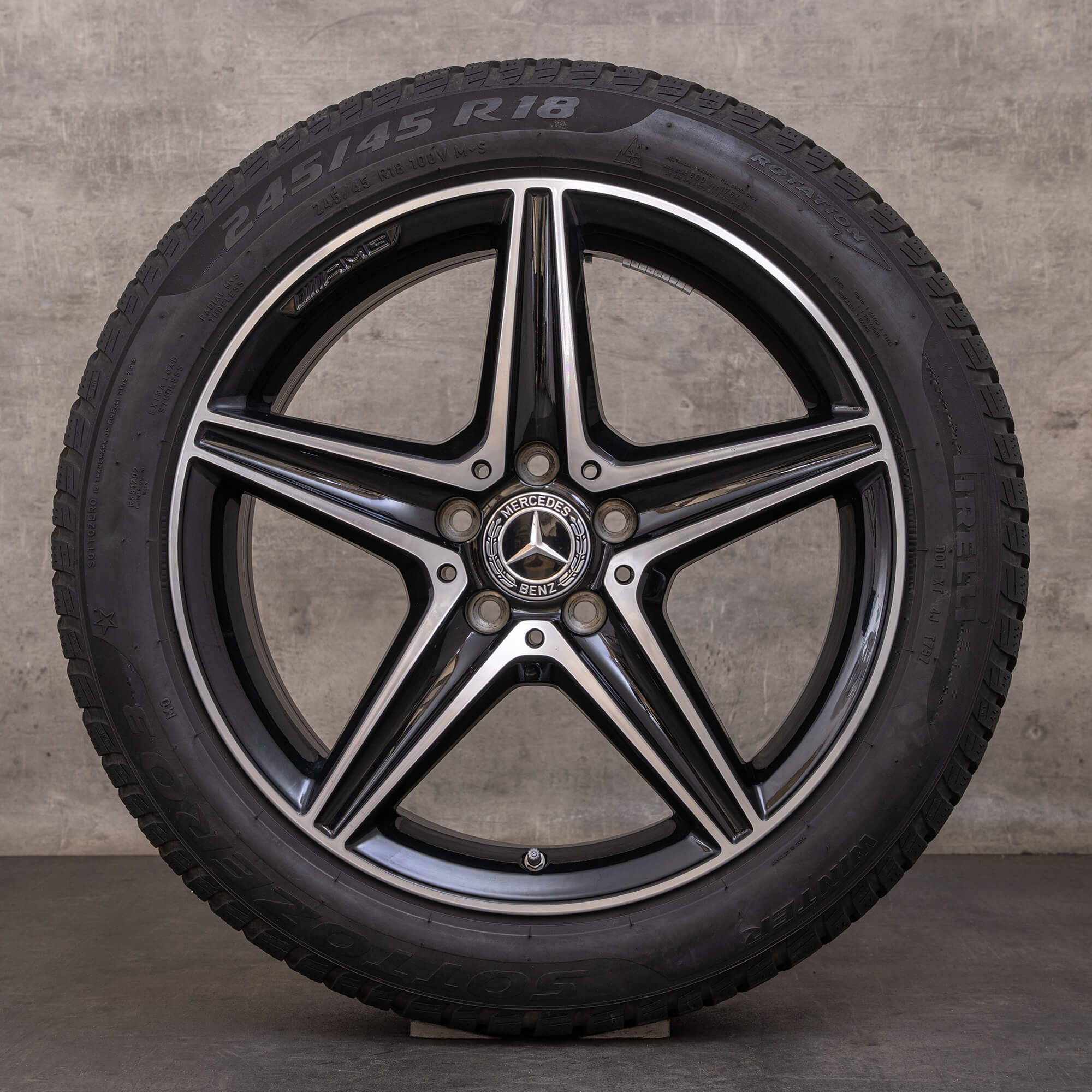 Orijinal Mercedes Benz E-Serisi AMG kış jant lastik 18 inç W213 S213 A238 C238 E300 jantlar A2134011800 A2134011900 siyah parlak tornalanmış