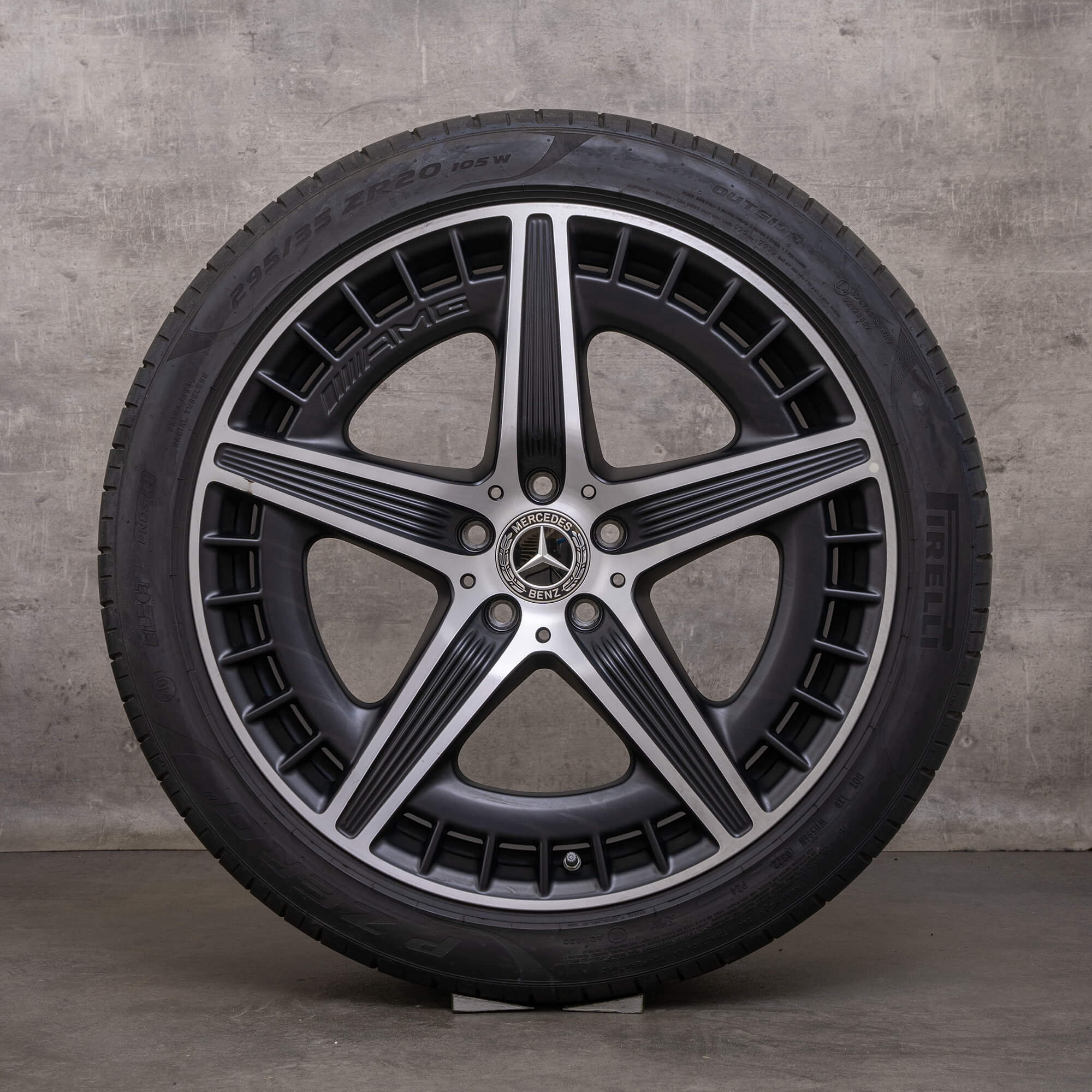 Orijinal Mercedes Benz EQE 43 53 AMG jantlar 20 inç V295 yaz jantları A2954012700 A2954012800 siyah mat parlak tornalanmış