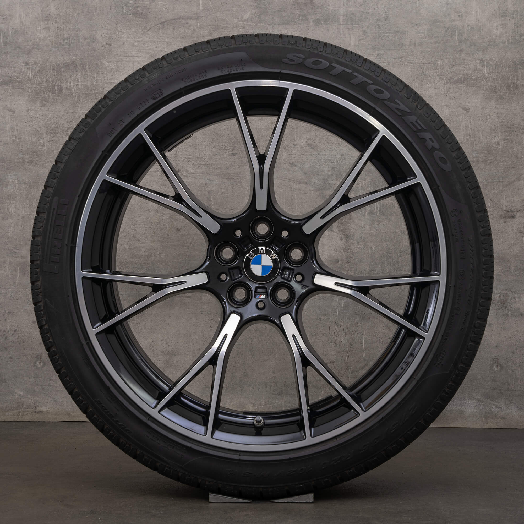 Originale BMW M5 M8 vinterhjul 20 tommer F90 F91 F92 F93 fælge styling 789 M 8073849 8073850 sort blank drejet