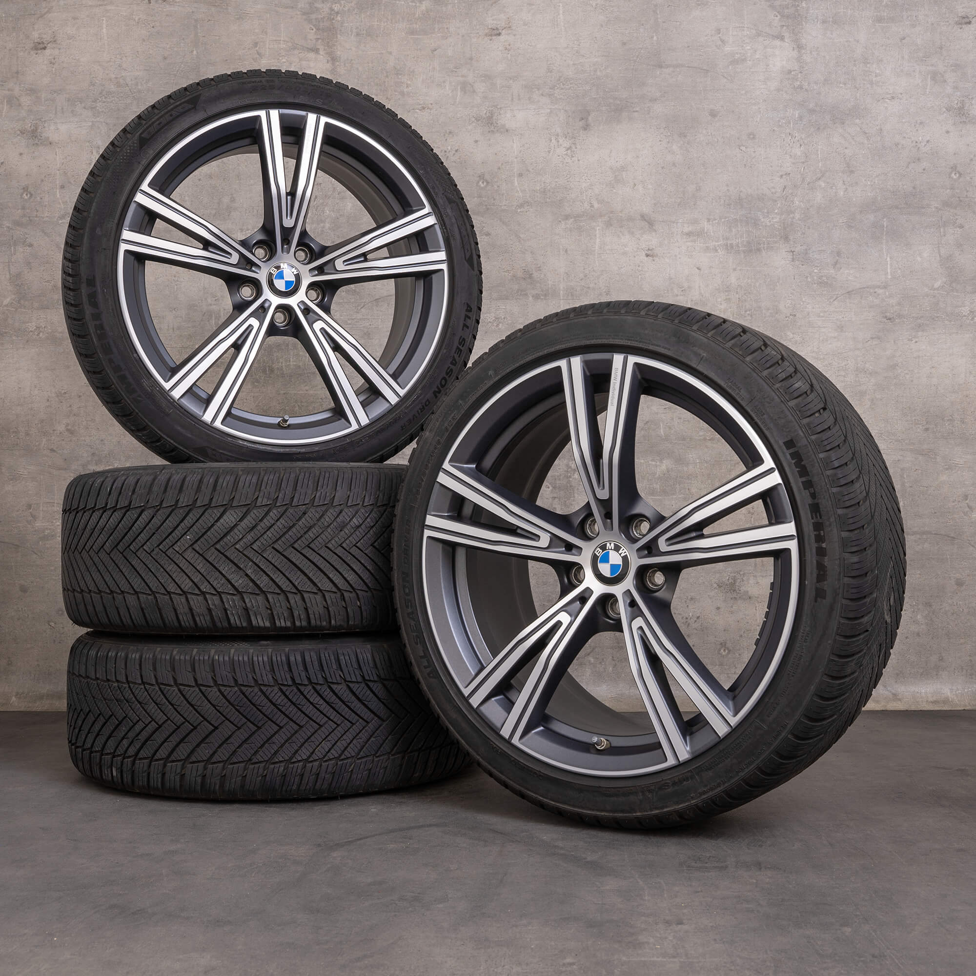 Originele BMW 2 serie 3 4 velgen 19 inch G20 G21 G22 G23 G42 Coupe all-weather banden styling 793i 8089896 8089897 ferric grey glanzend gedraaid