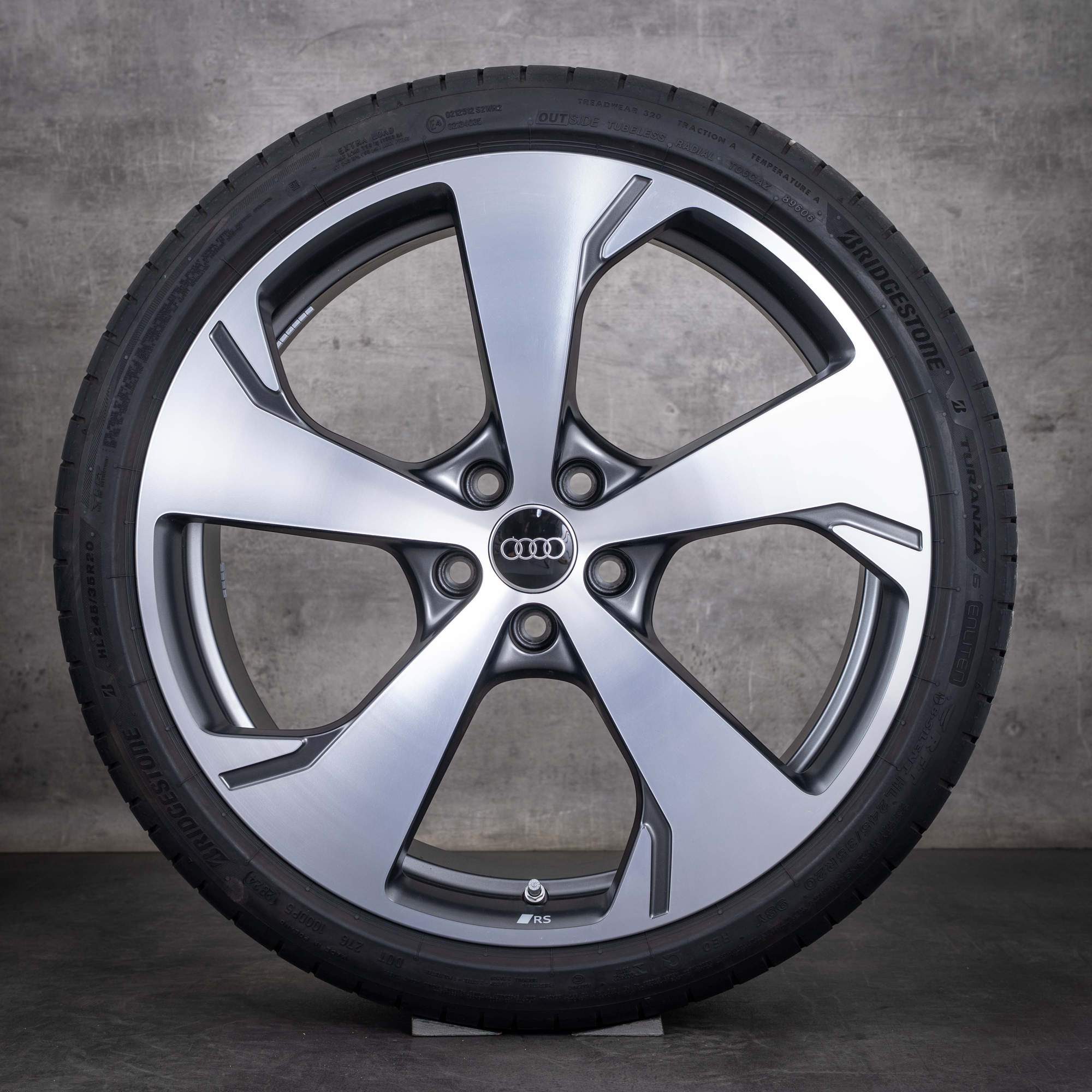 Original Audi A5 S5 Felgen 20 Zoll B10 Sommerräder Falx 8B3601025M titan matt glanzgedreht