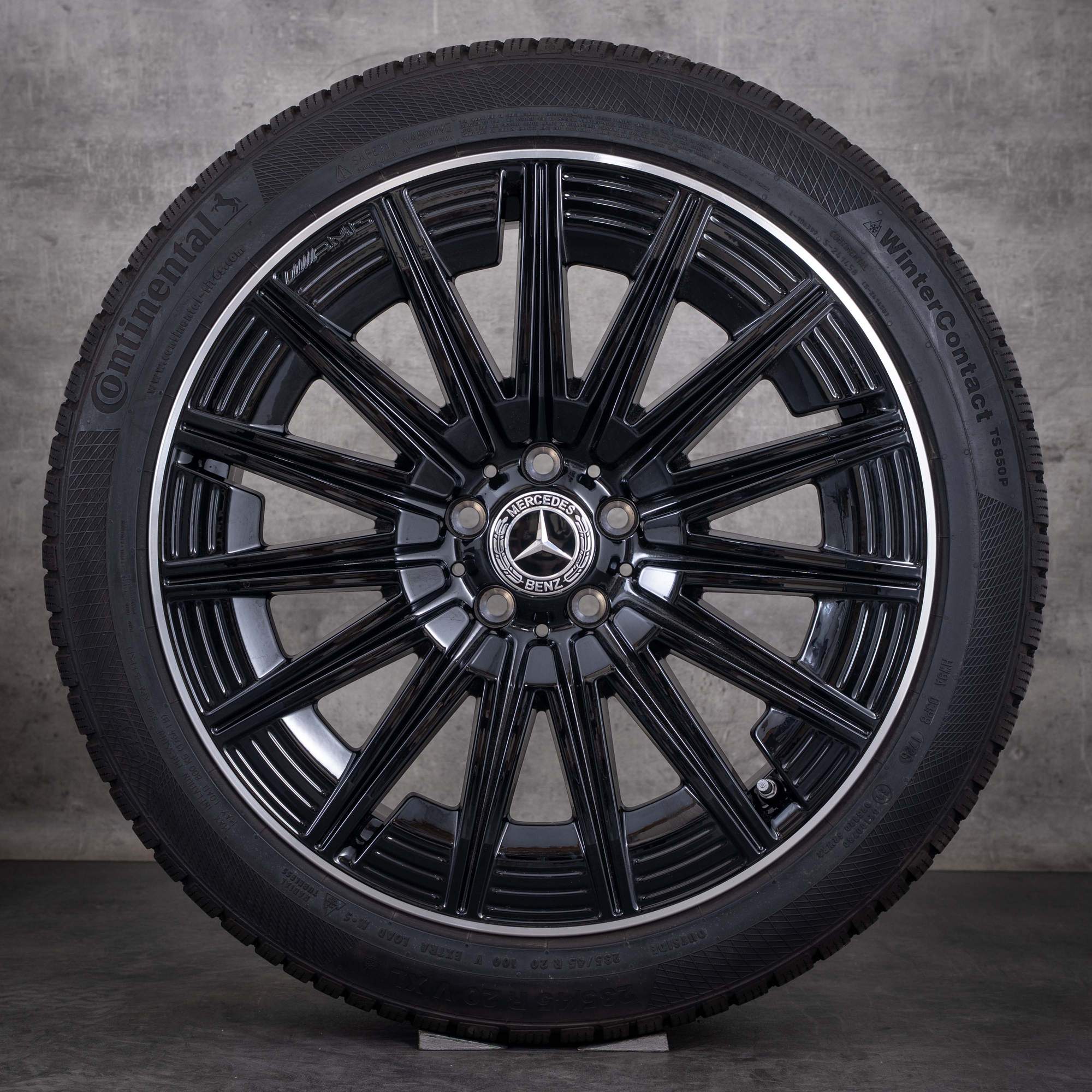 Original Mercedes-Benz GLA GLB AMG-fälgar 20 tum H247 X247 vinterhjul A2474015200 svarta frontpolerade