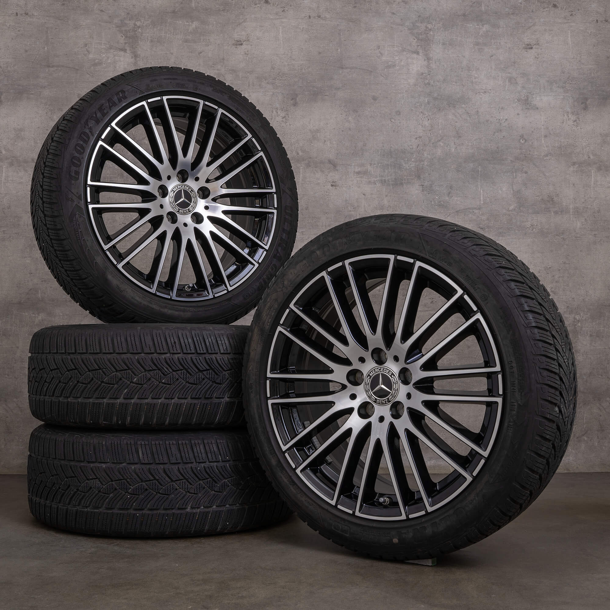 Original Mercedes Benz Clase C ruedas de invierno 18 pulgadas W206 S206 llantas A2064014900 negro pulido