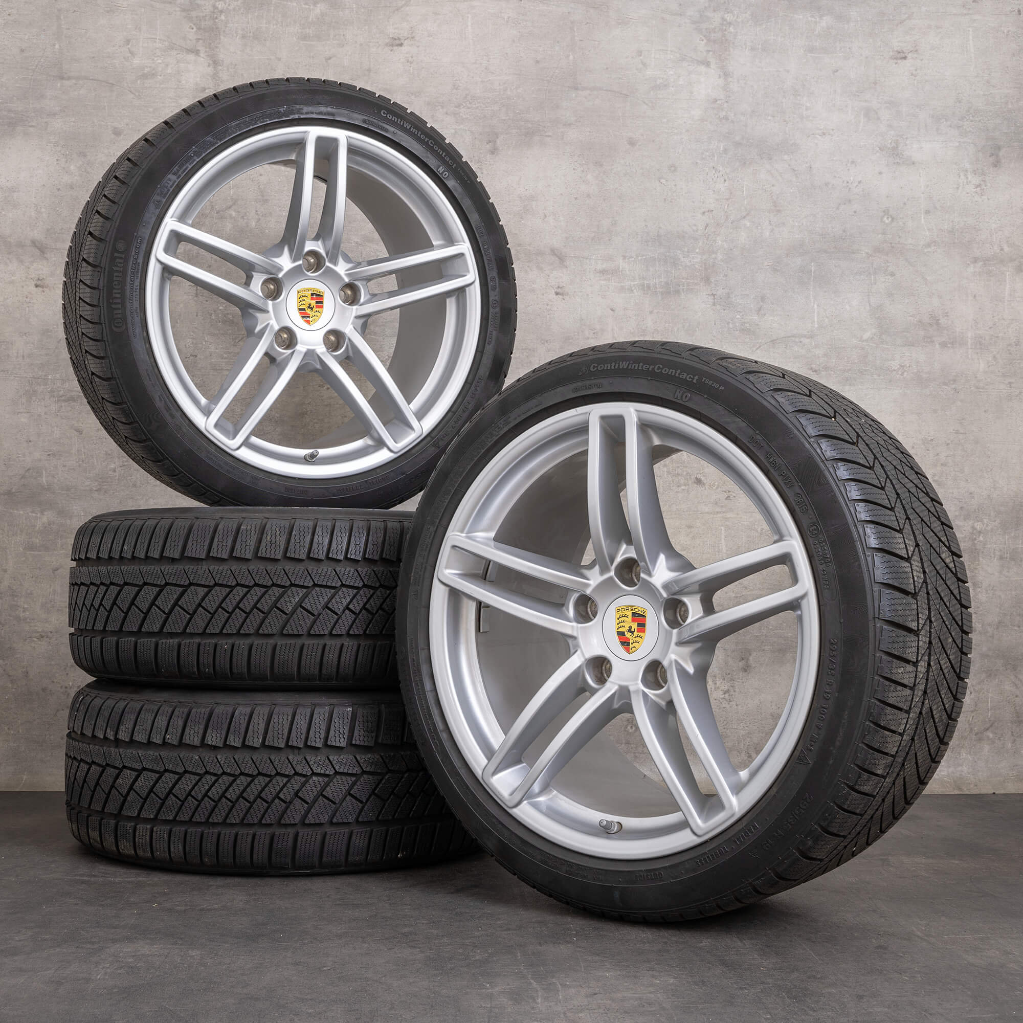 Original Porsche 911 Winterrder 19 pouces 991 Carrera 4 & 4S jantes 99136214102 99136214603 argent