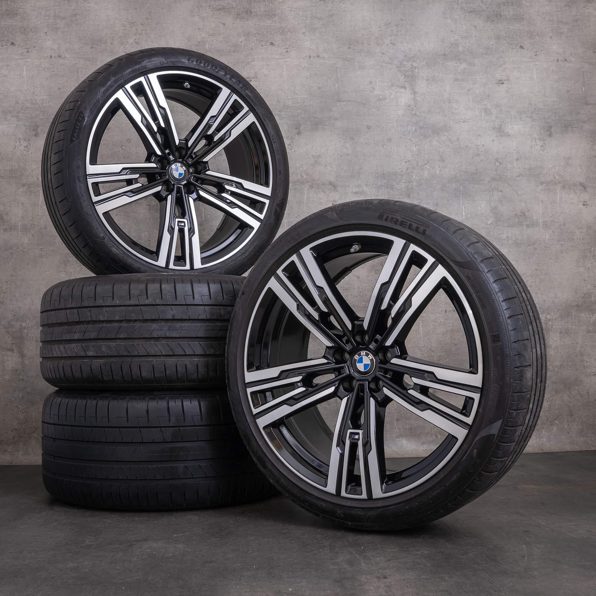BMW Série 7 i7 jantes 21 polegadas G70 verão styling 908 M 5A19DF0 5A19DF1 preto brilhante torneado