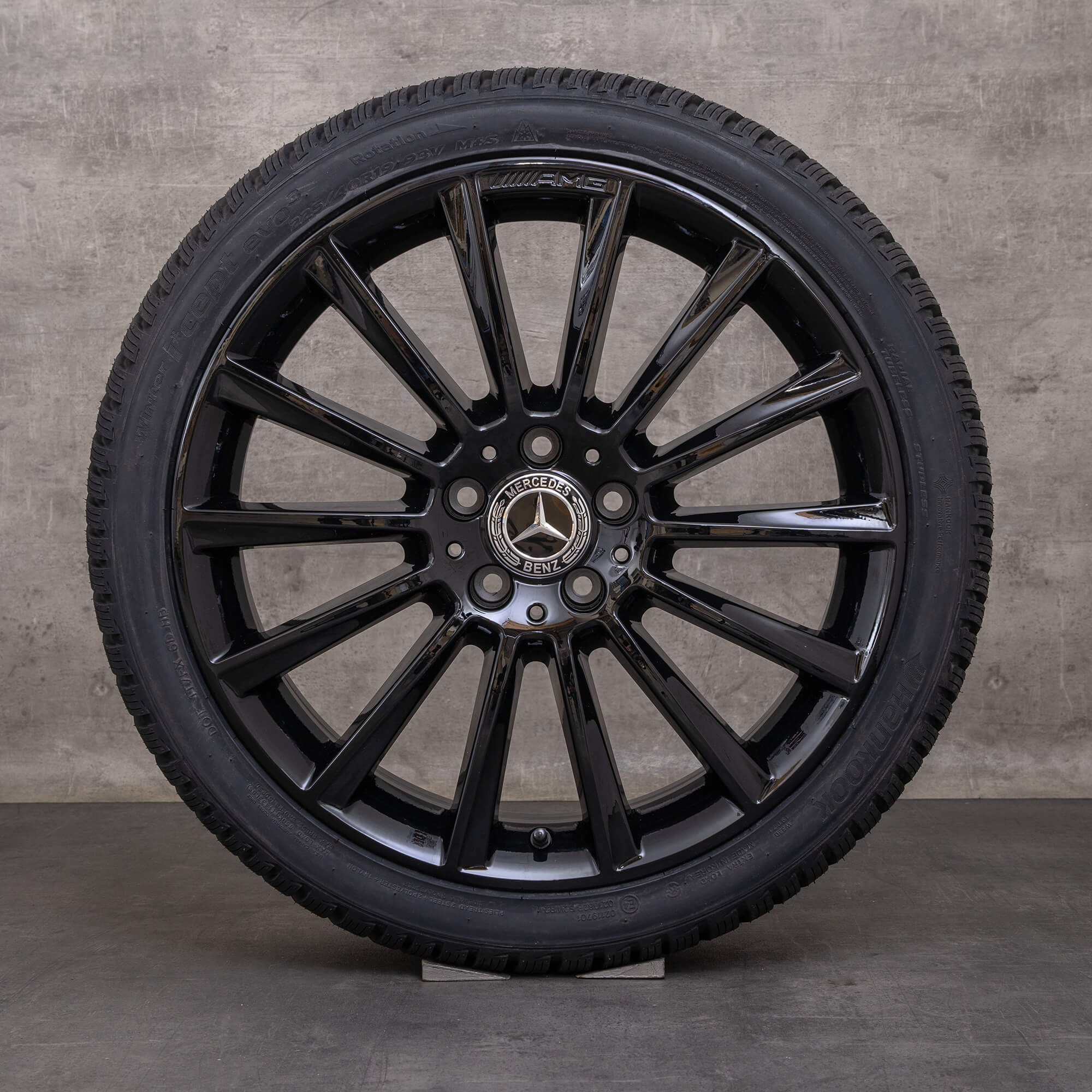Originale Mercedes Benz C-Klasse AMG vinterhjul 19 tommer W205 S205 C205 A205 fælge A2054011300 A2054011400 sort blank