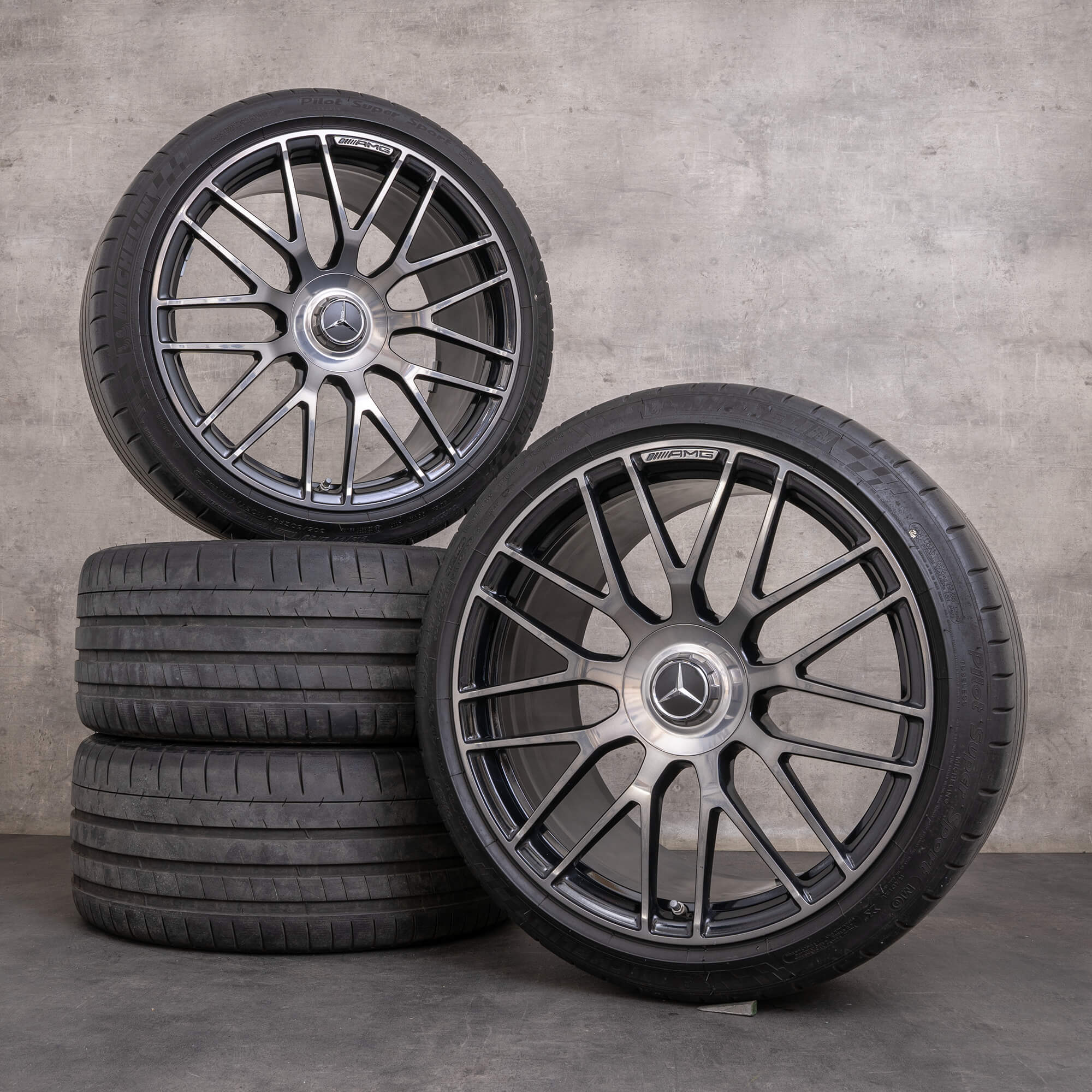 OEM Mercedes Benz AMG GT rims 19 20 inch C190 R190 summer wheels A1904010700 A1904011500 black glossy turned